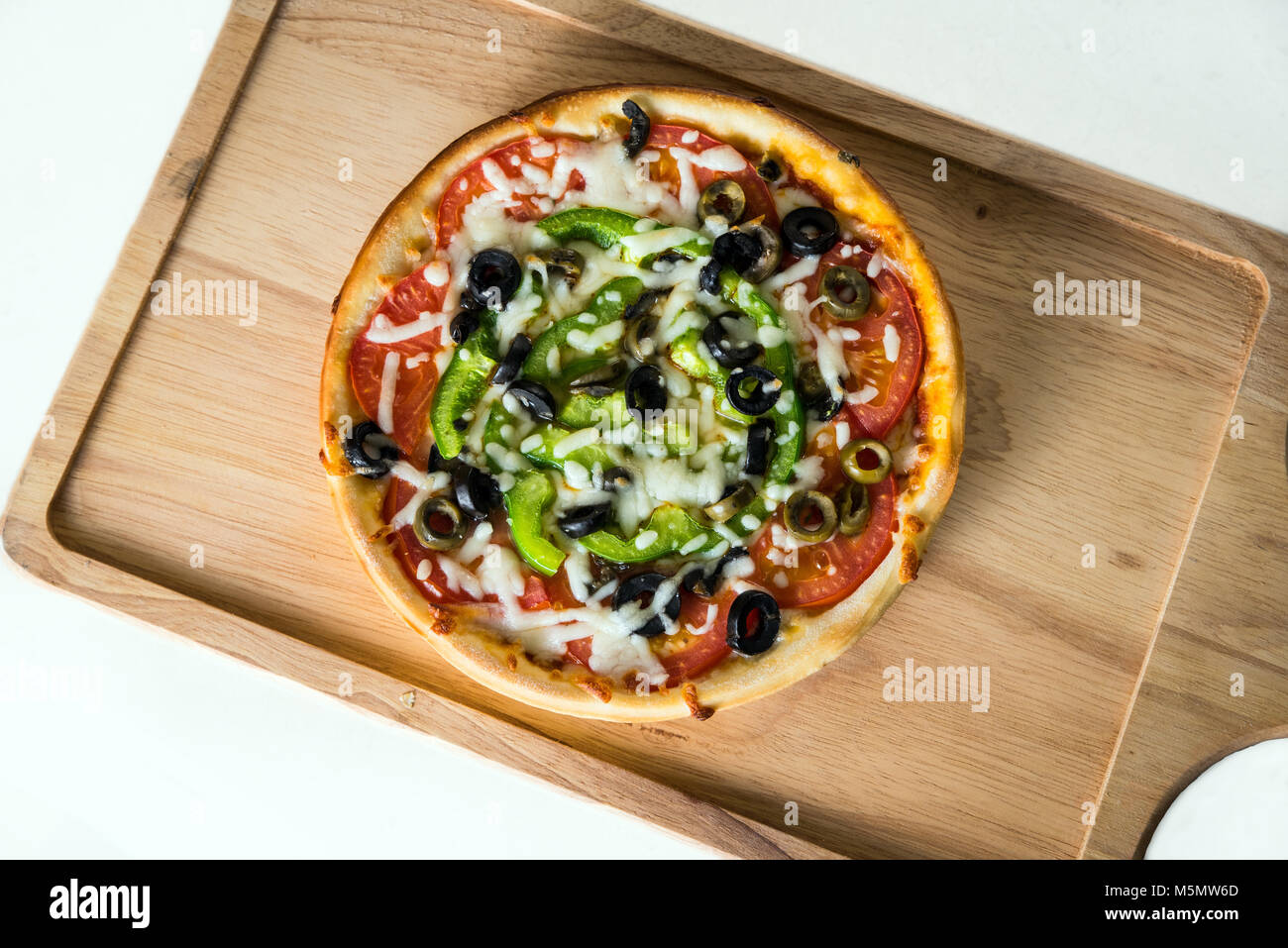 Homemade Mixed Vegetable Pizza Stock Photo