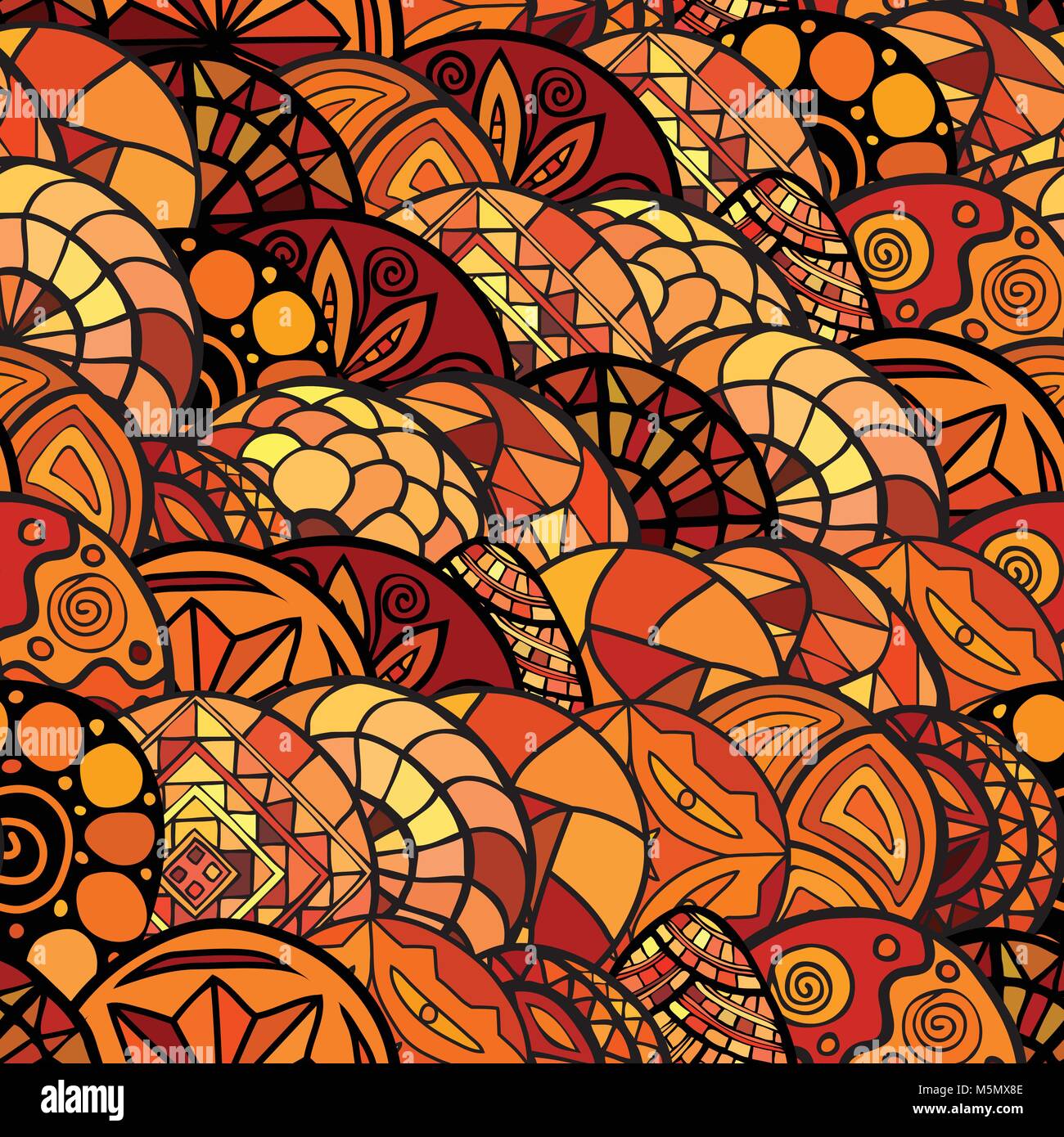 hand drawn vector ethnic seamless pattern Stock Vector Image & Art - Alamy
