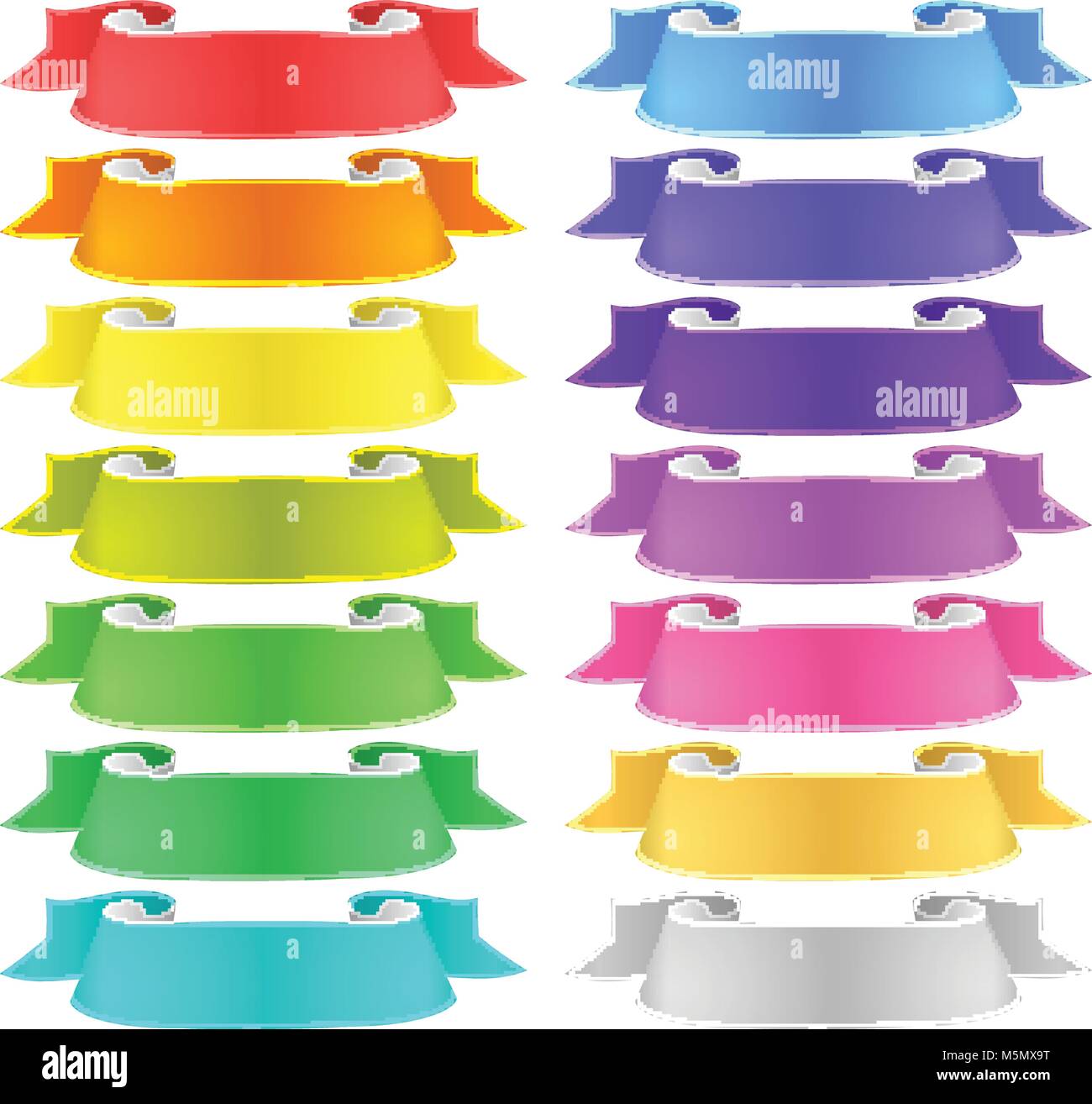isolated vector colored satin ribbons set Stock Vector Image & Art - Alamy