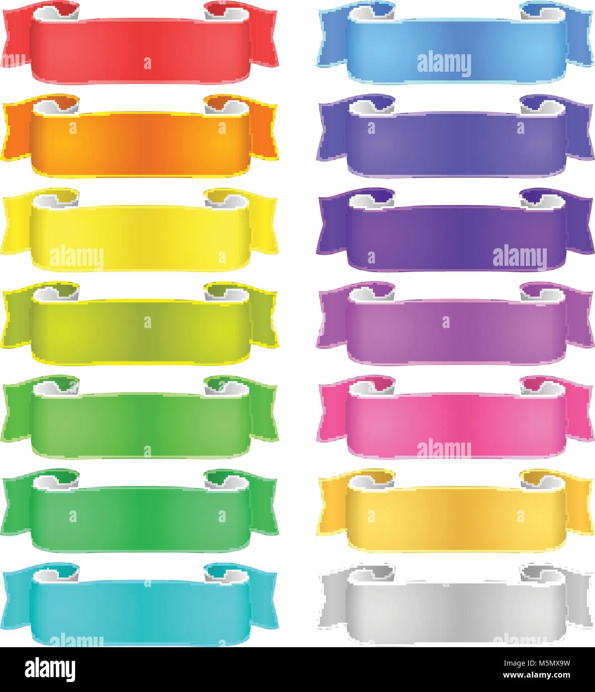 isolated vector colored satin ribbons set Stock Vector Image & Art - Alamy