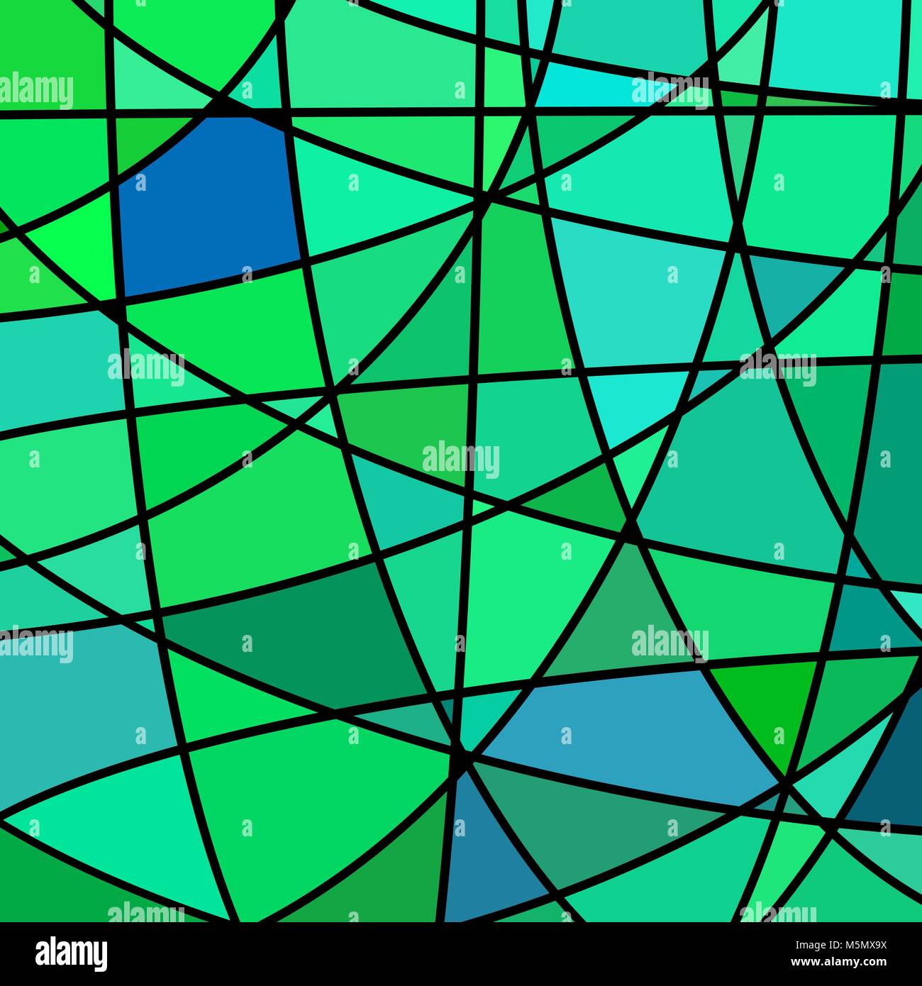 abstract vector stained-glass mosaic background - green and blue Stock ...