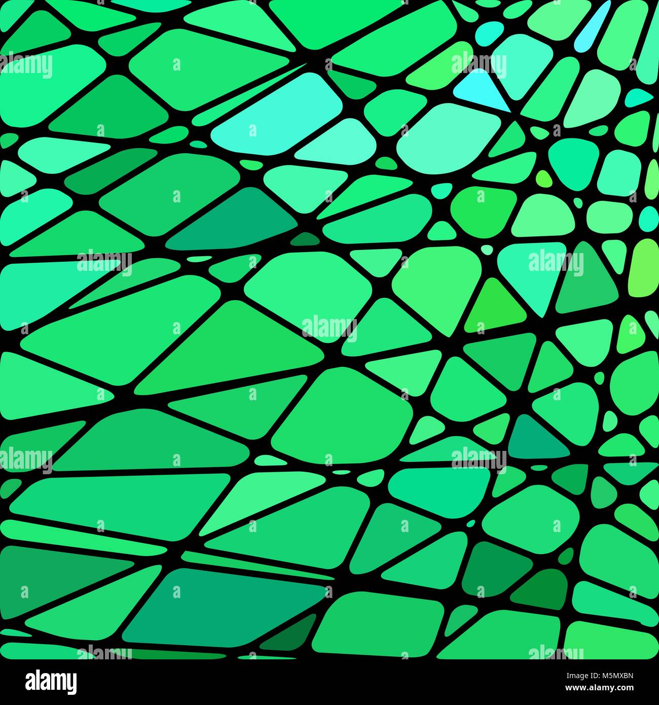 abstract vector stained-glass mosaic background - green and teal Stock ...