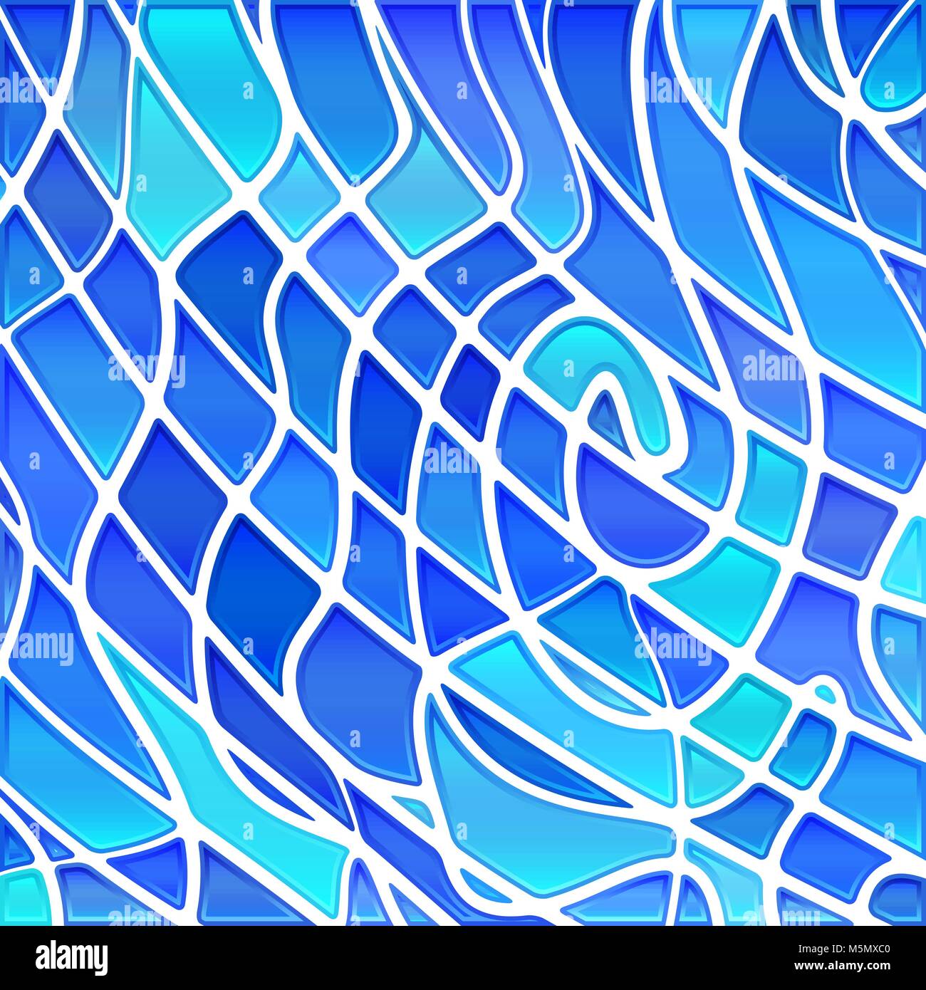 abstract vector stained-glass mosaic background - bright blue Stock ...