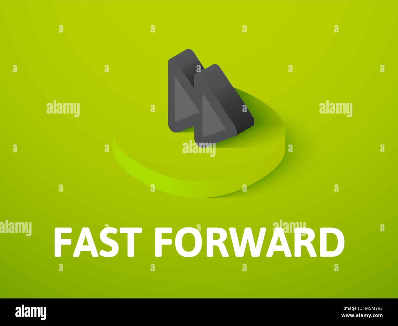 Fast forward isometric icon, isolated on color background Stock Vector
