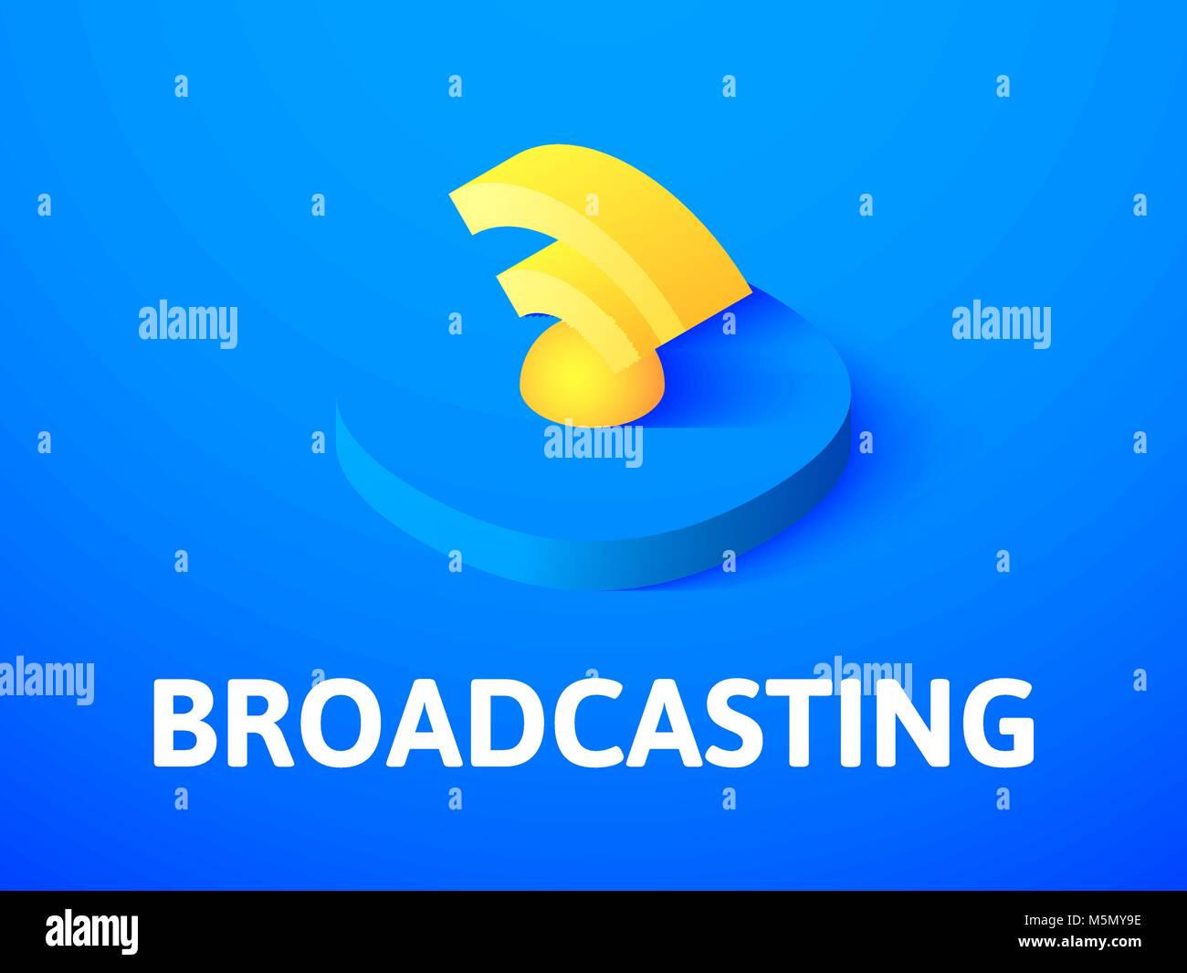 Broadcasting isometric icon, isolated on color background Stock Vector