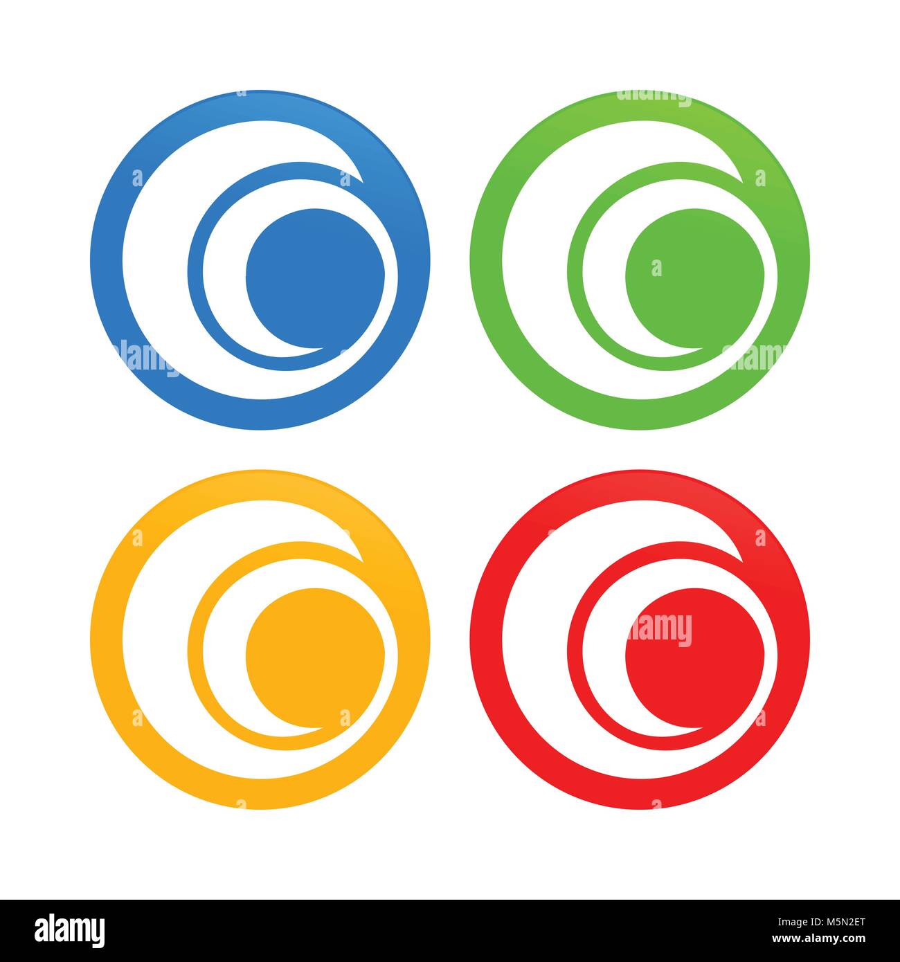 Abstract Spiral Initial G Round Icons Vector Graphic Design Stock Vector