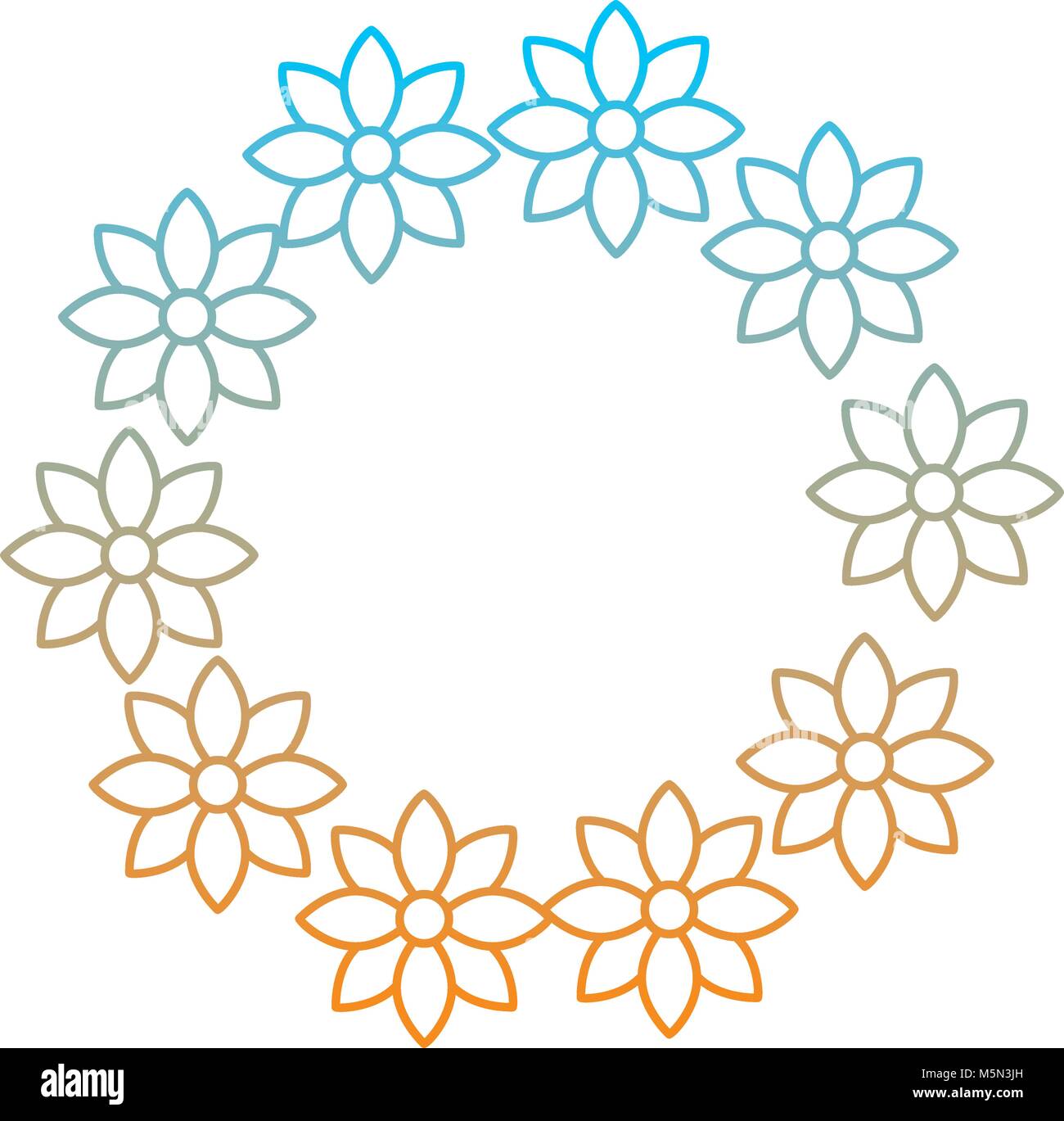 floral wreath jasmine flower decoration natural Stock Vector Image
