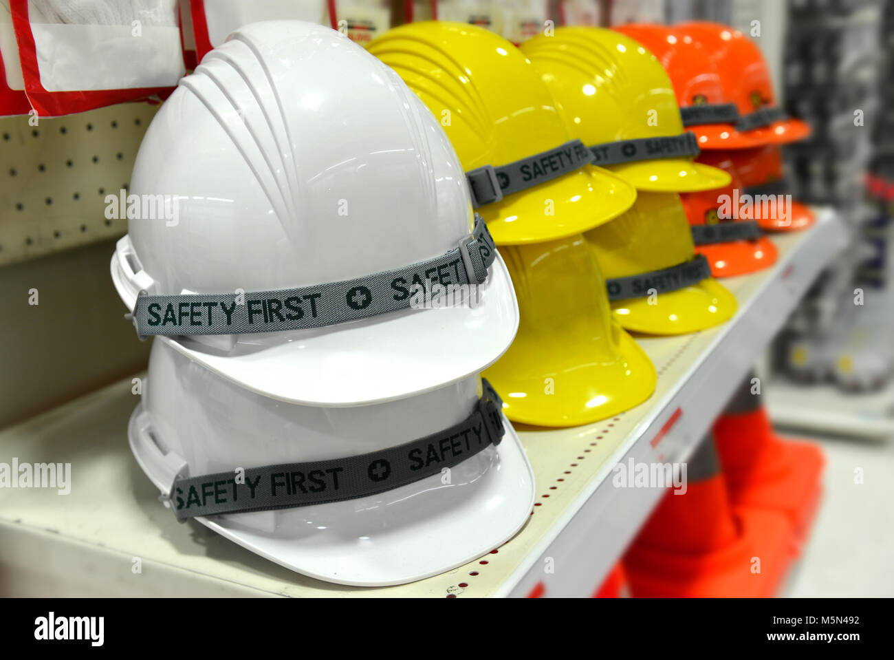 safety helmet for sale at the store Stock Photo Alamy