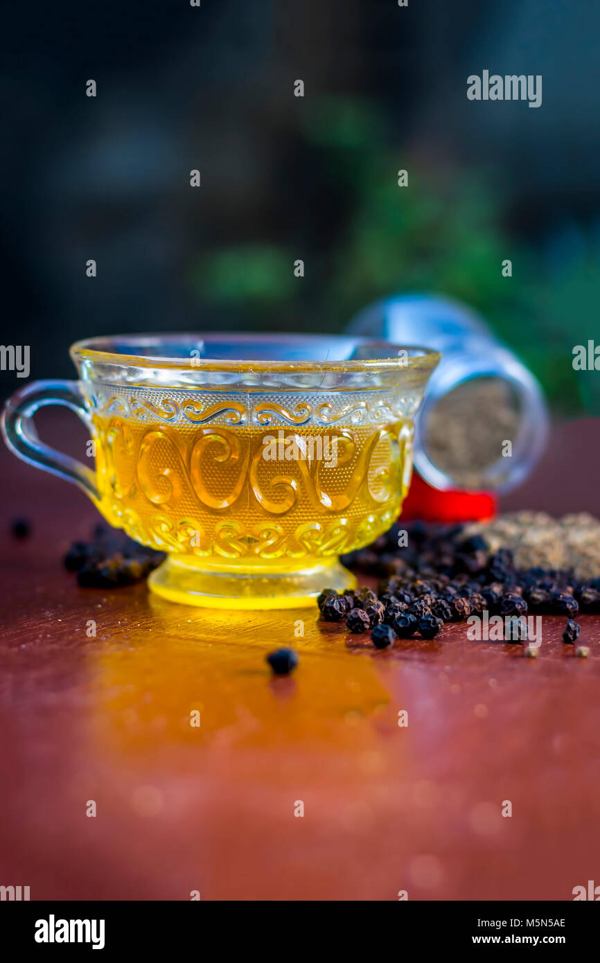 Tea of black pepper,Piper nigrum with raw black pepper and powdered black pepper Stock Photo Alamy