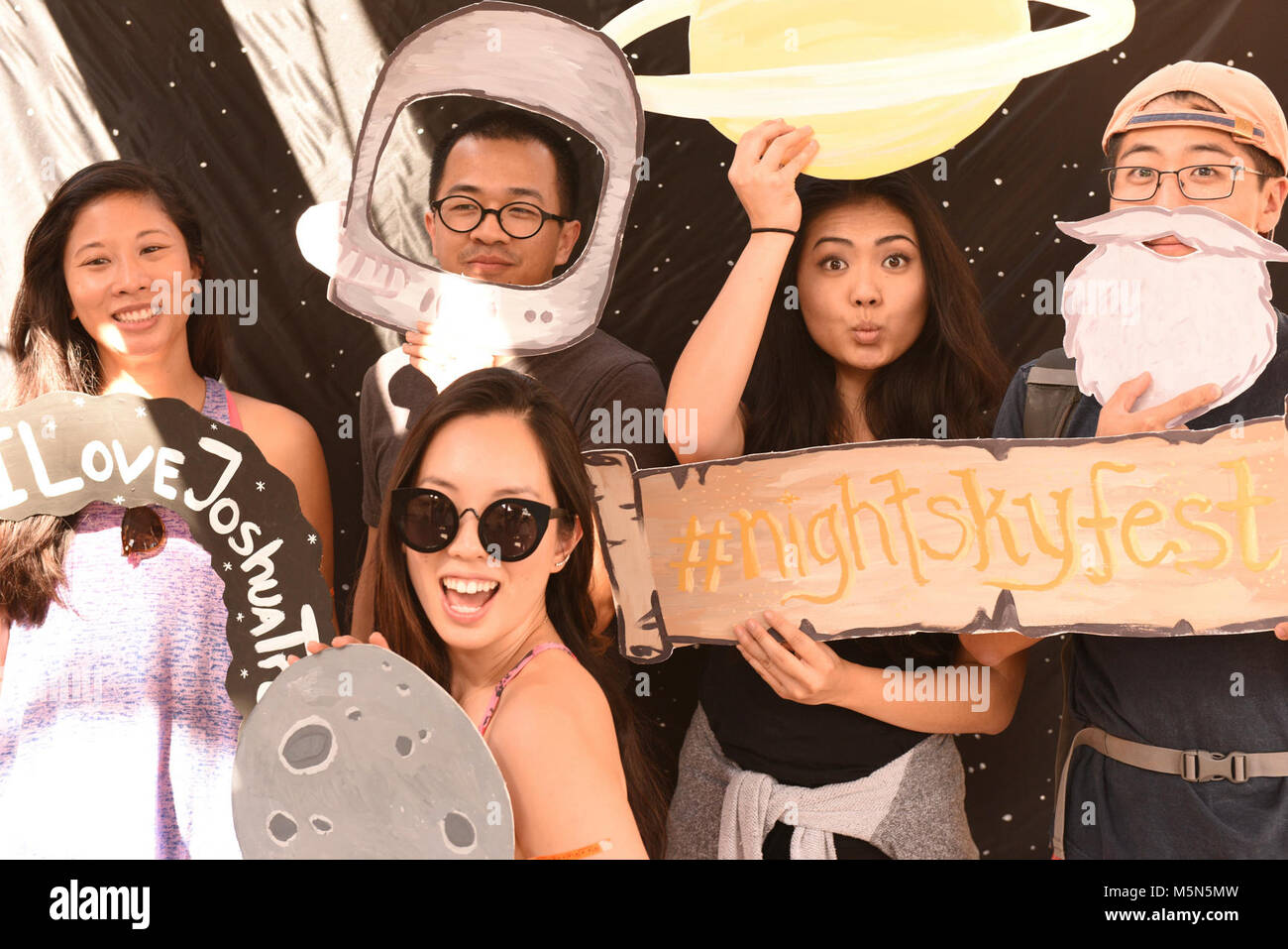 Photo Booth at the Astronomy Fair  . Stock Photo