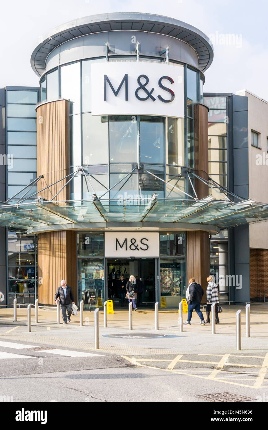Branch of Marks & Spencer at Westwood Cross shopping centre in Broadstairs, Kent. Stock Photo