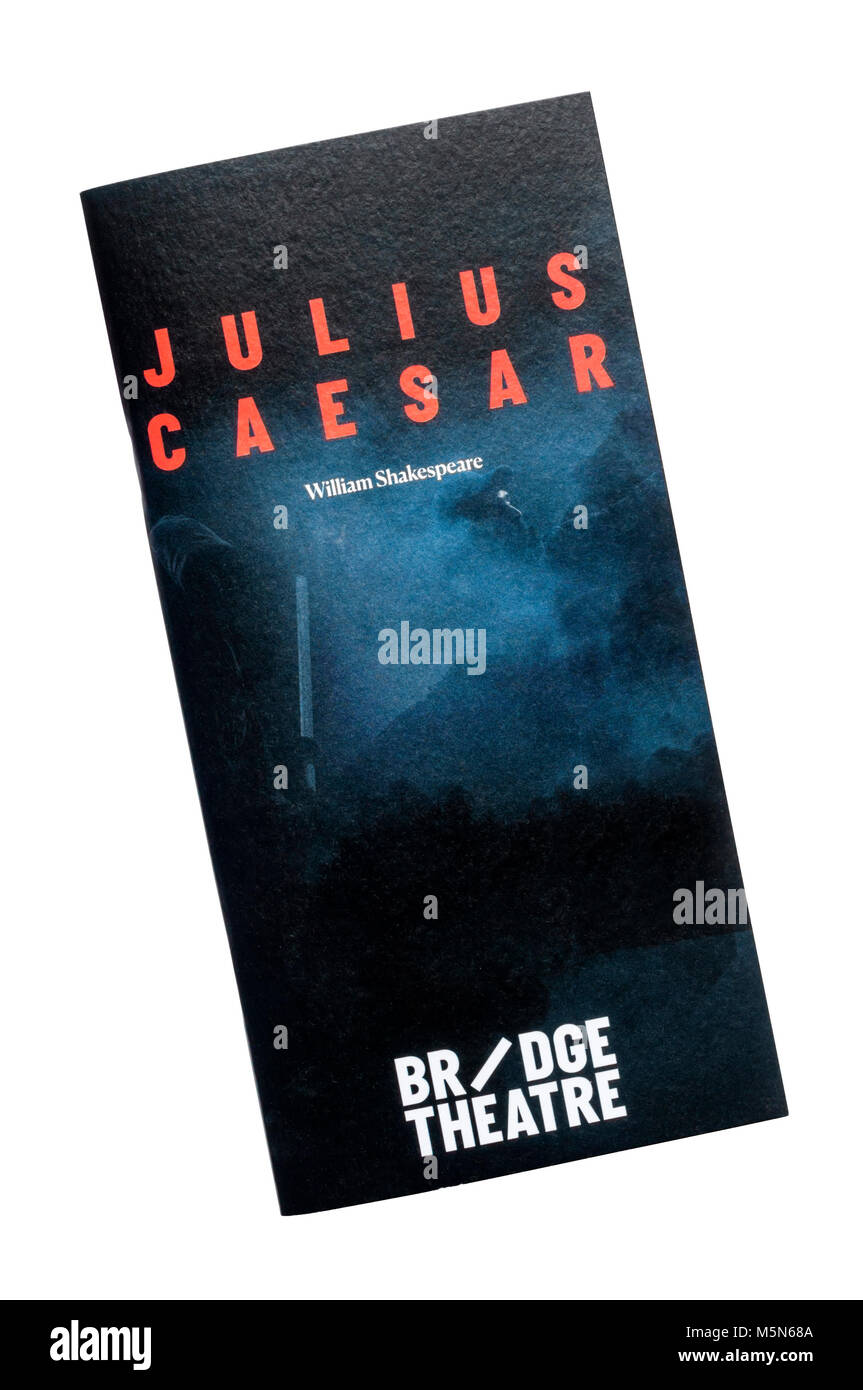 Programme for the 2018 production of Julius Caesar by William Shakespeare at the Bridge Theatre. Stock Photo