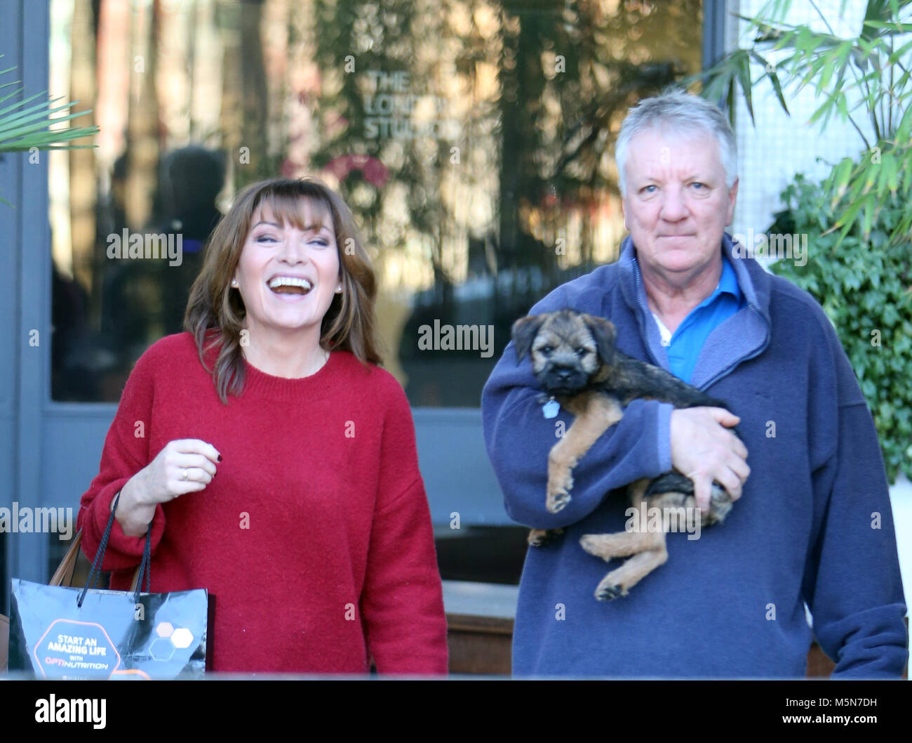 Lorraine Kelly outside ITV Studios with her dog Angus  Featuring: Lorraine Kelly Where: London, United Kingdom When: 25 Jan 2018 Credit: Rocky/WENN.com Stock Photo