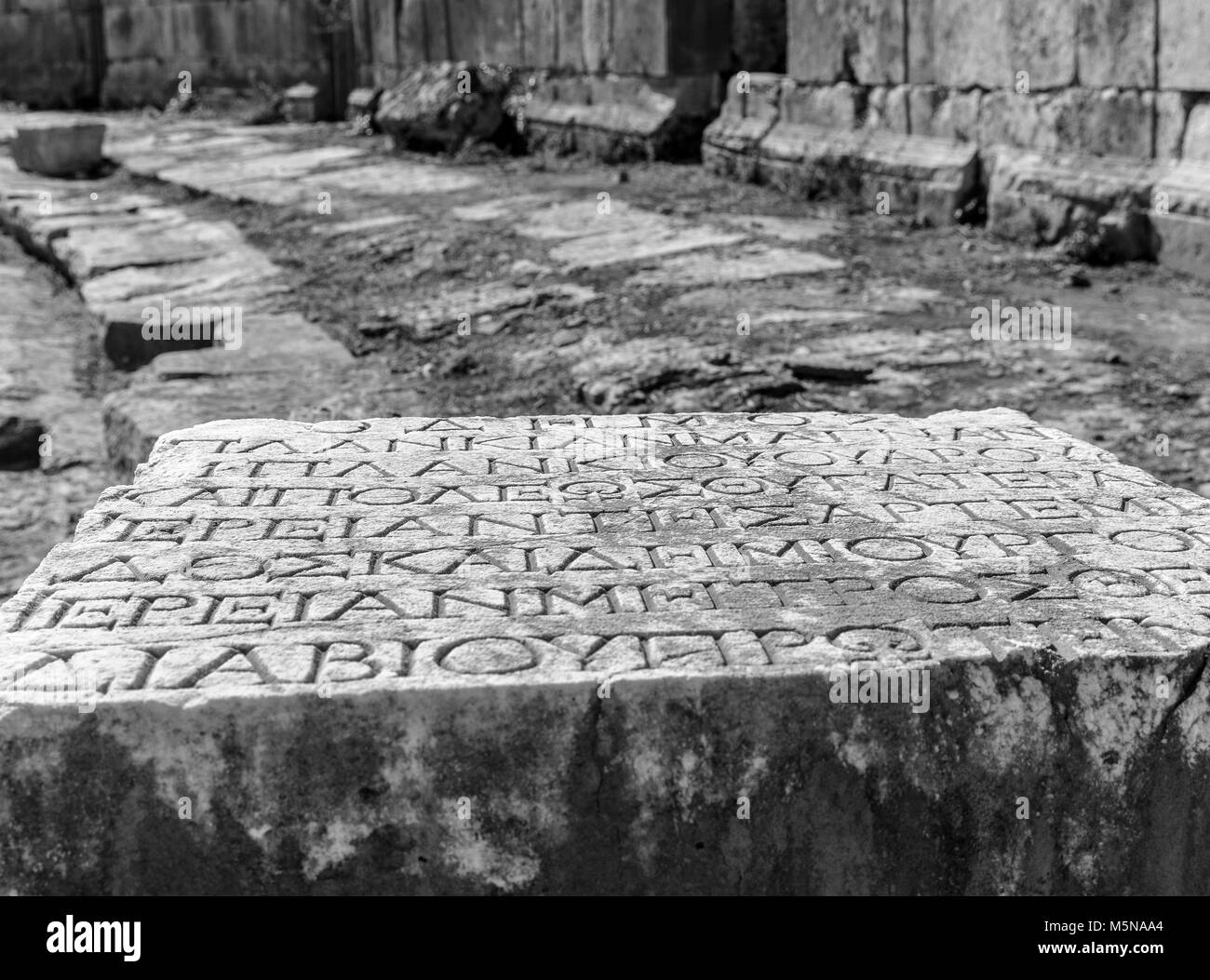 Theater in the ancient city of Perge in Turkey photos of Antalya. Stock Photo
