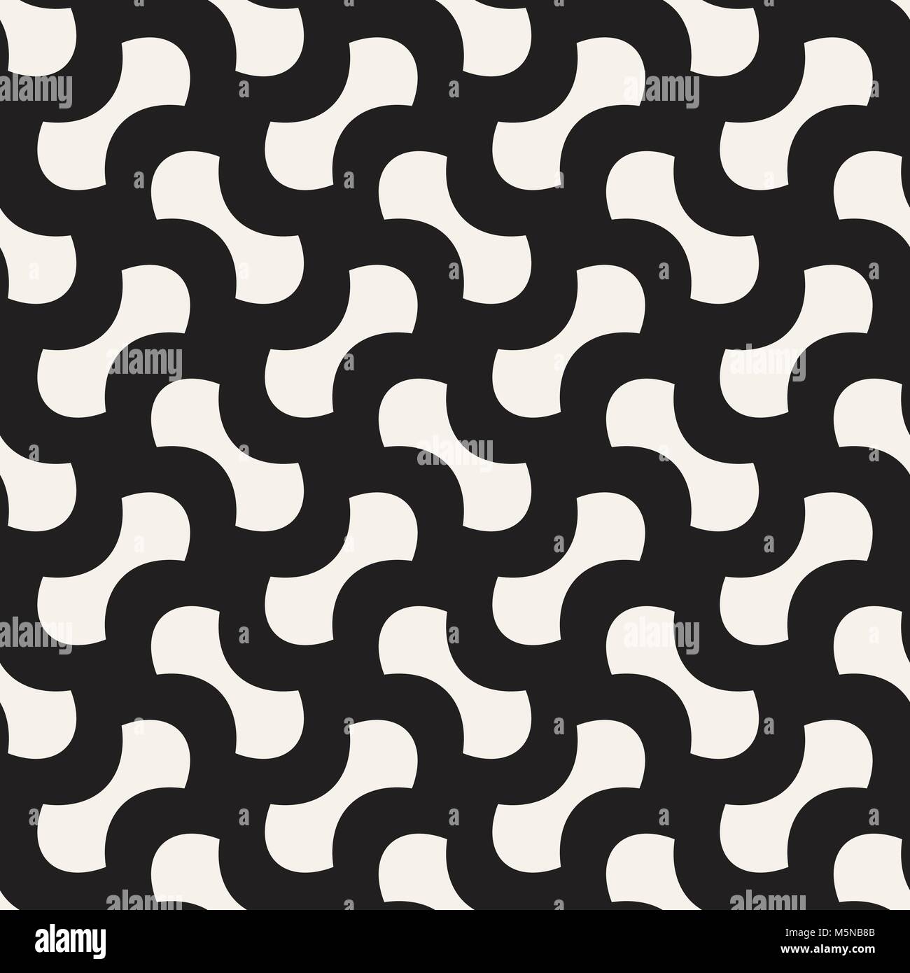Vector geometric seamless pattern with curved shapes grid. Abstract ...