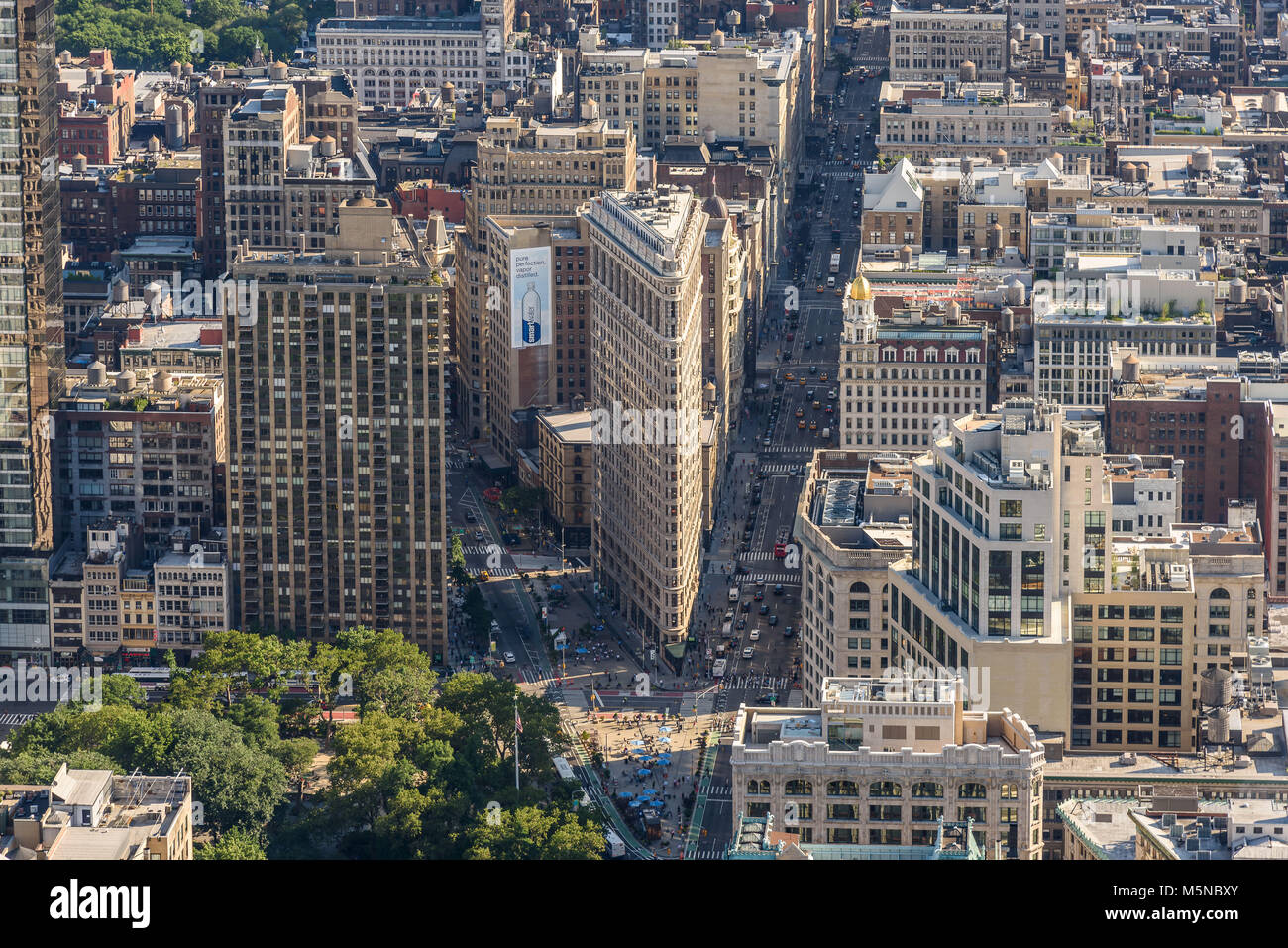 New York City, USA - July 5 2017 - aerial view of the flatiron building in Manhattan Stock Photo