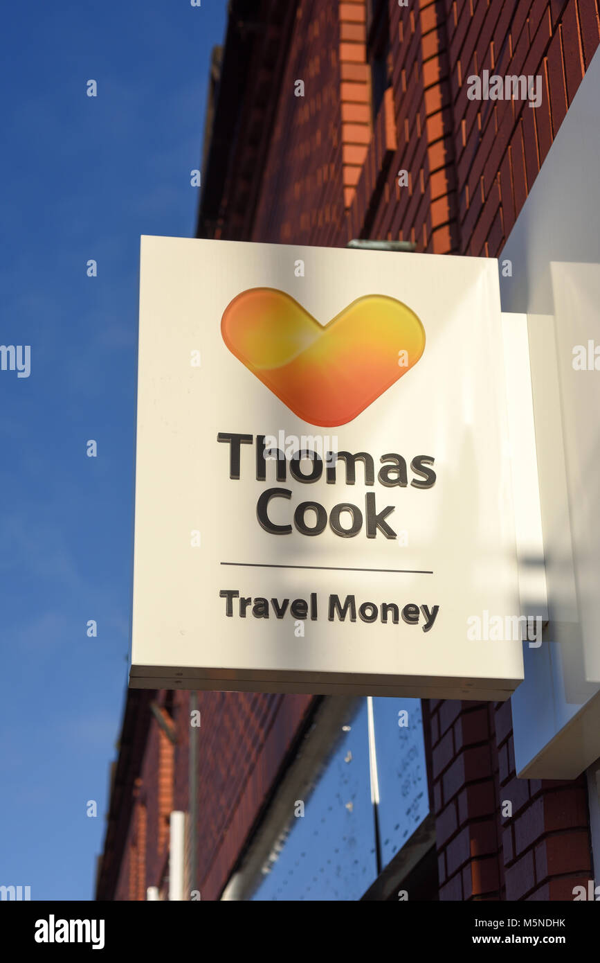 Thomas Cook Travel Agency in Hucknall,Nottinghamshire,UK. Stock Photo
