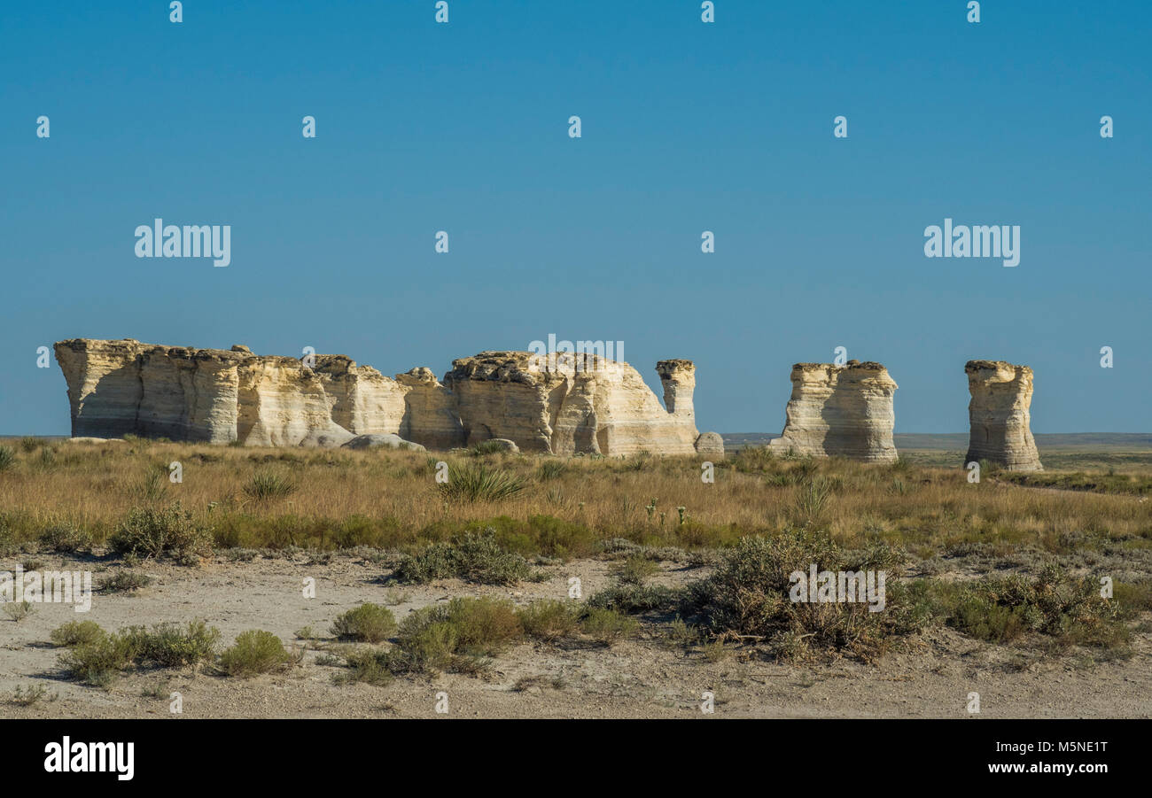 The Chalk Pyramids Monument Rocks, Kansas Stock Photo Alamy
