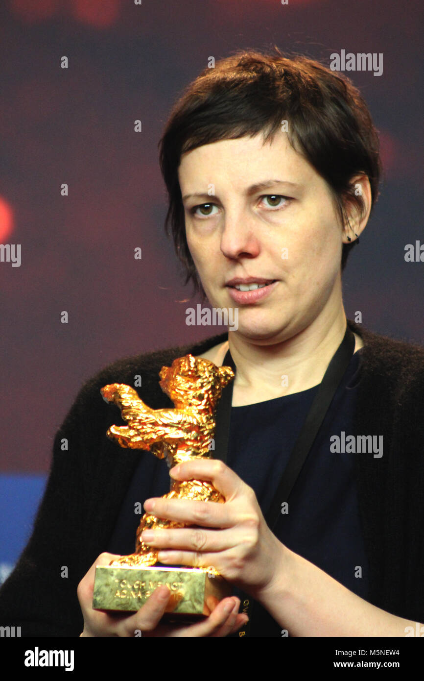 Winner 68th Berlinale,  golden bear, Goldener Bär Best Film: 'Touch Me Not' by Adina Pintilie , Berlin, Germany. 24th February, 2018. Press conference Stock Photo