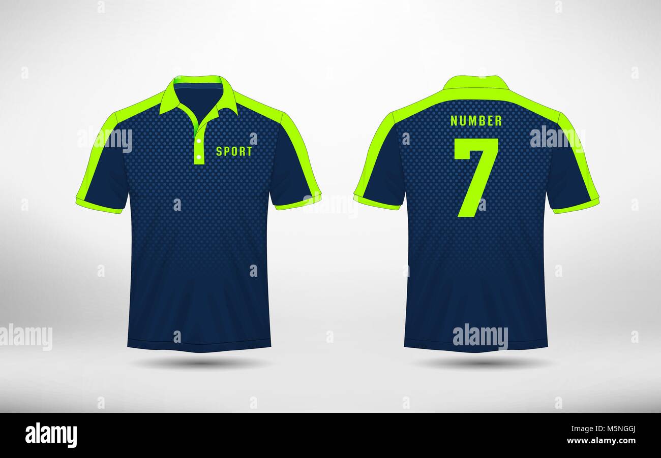 Blue and green lines layout football sport t-shirt, kits, jersey, shirt  design template Stock Vector Image & Art - Alamy