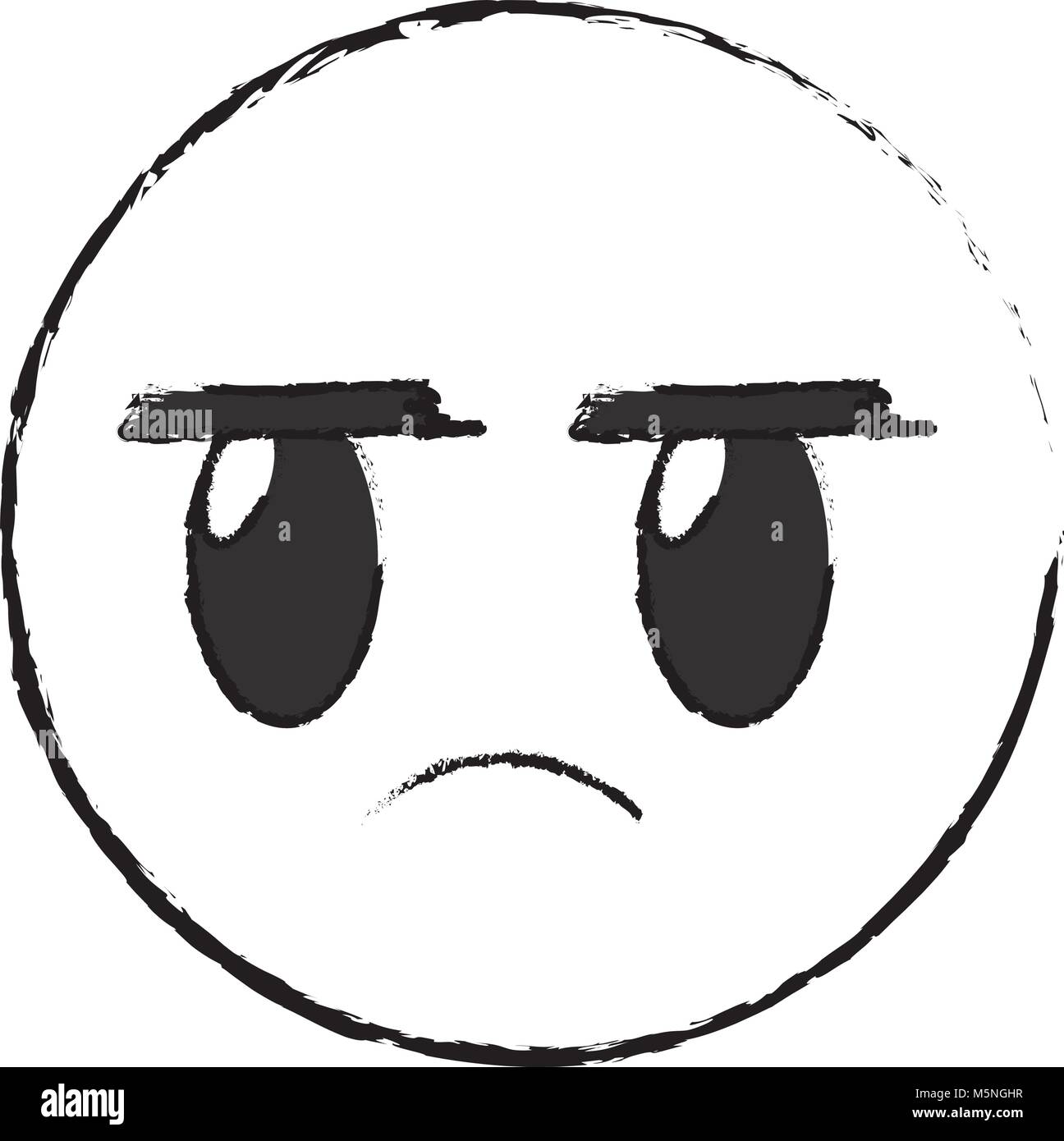 grunge annoying face gesture symbol expression vector illustration