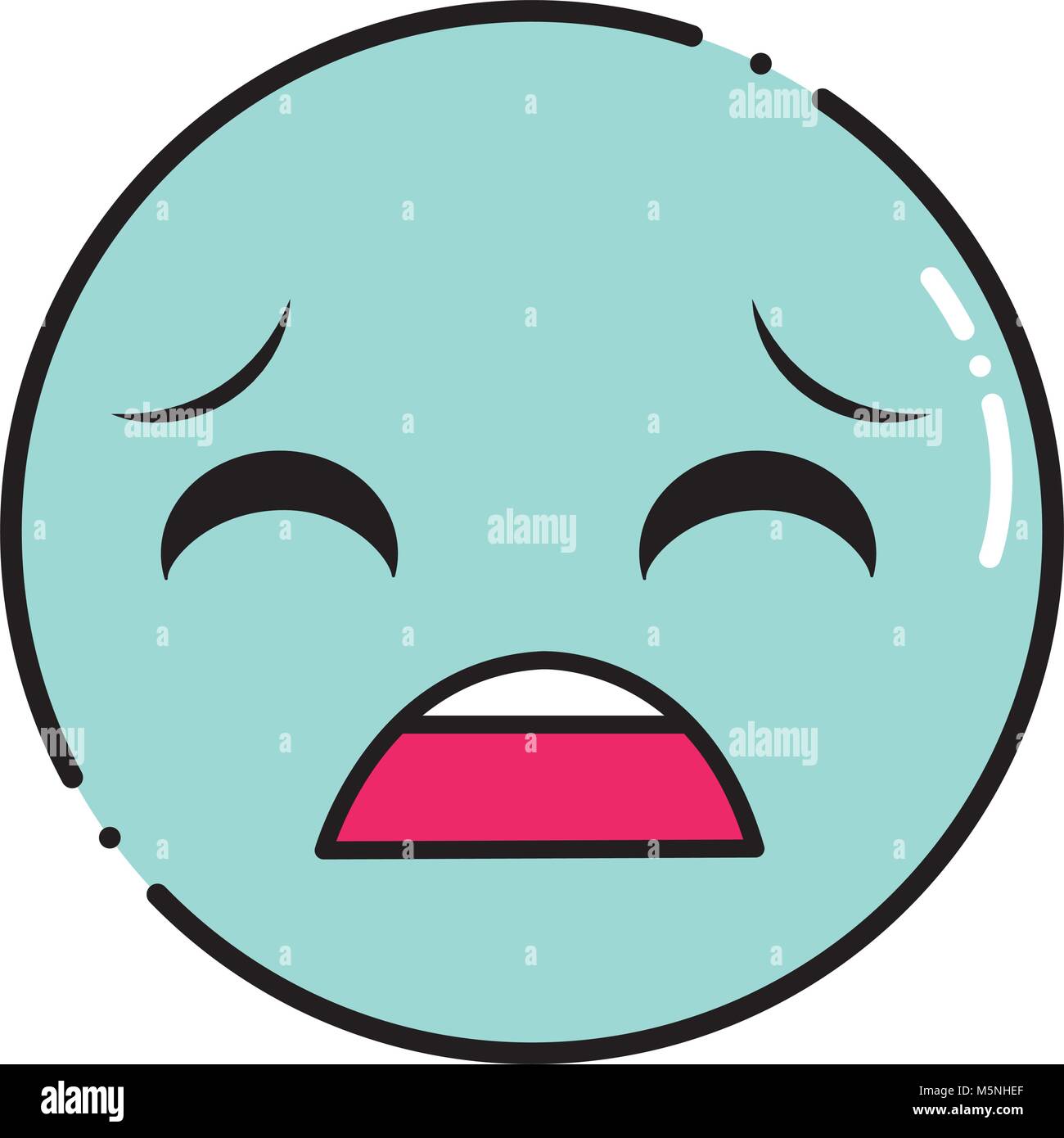 color pity face gesture emoji expression Stock Vector