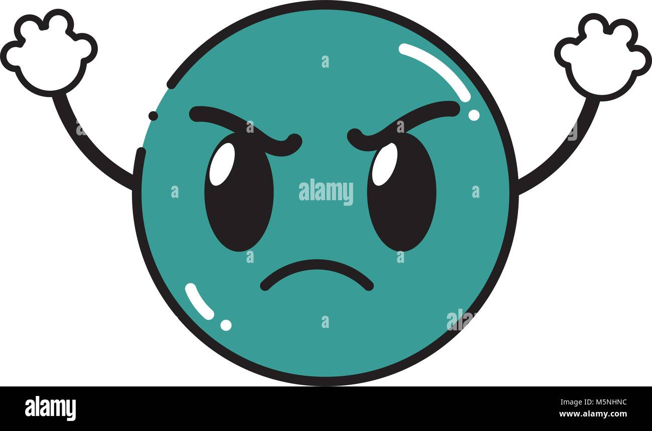 color angry emoji face expression with arms Stock Vector Image & Art