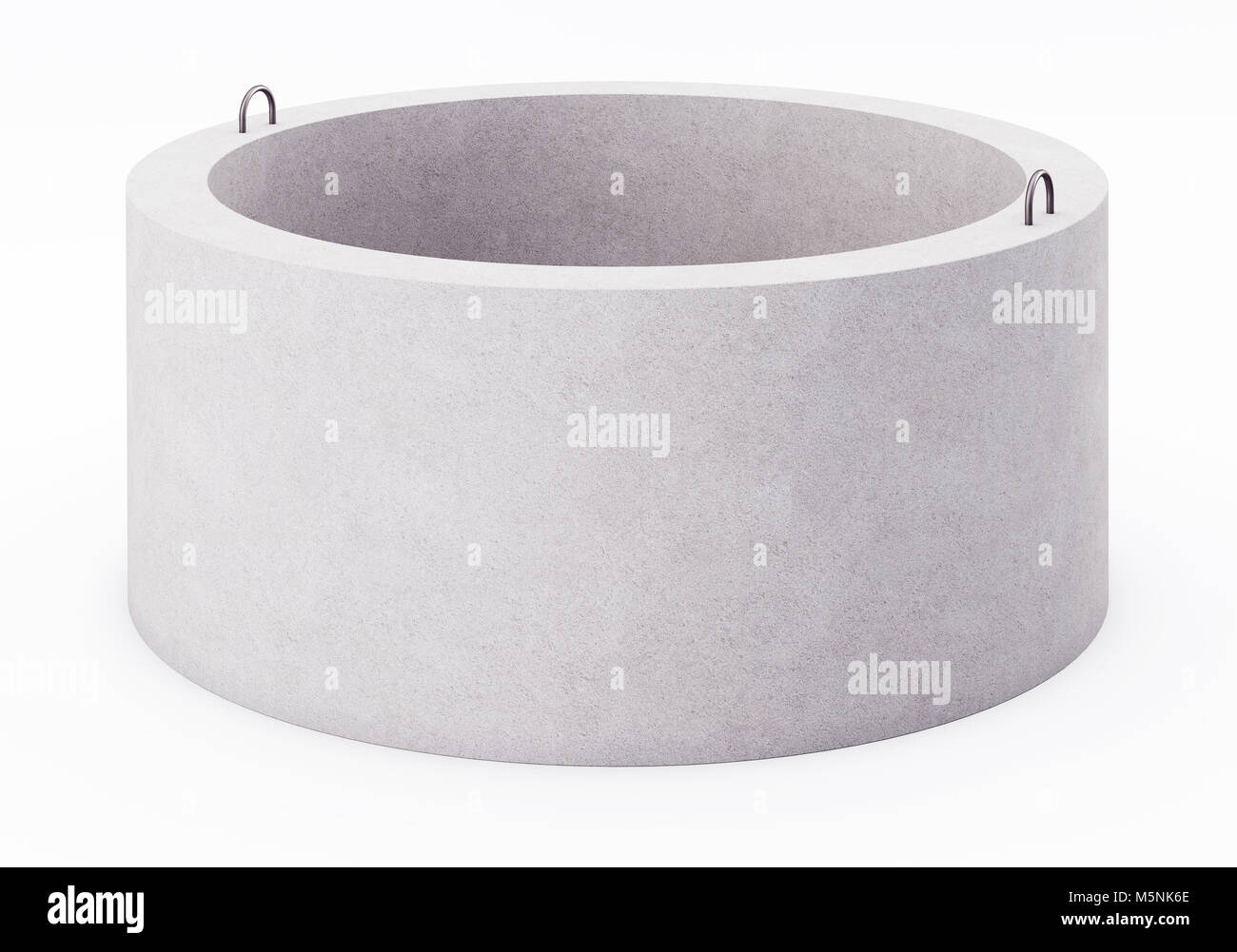 Concrete ring for well on white background. 3D rendering Stock Photo