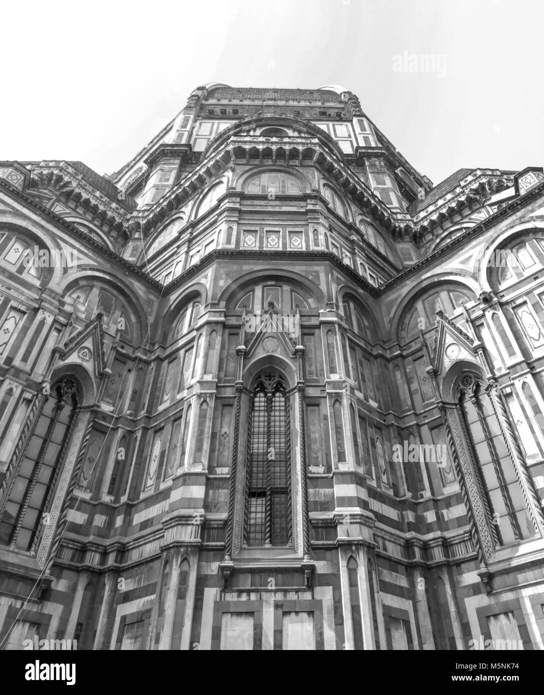 Florence Duomo Santa Maria Del Fiore Architectural Details Low Angle View. Stock Photo