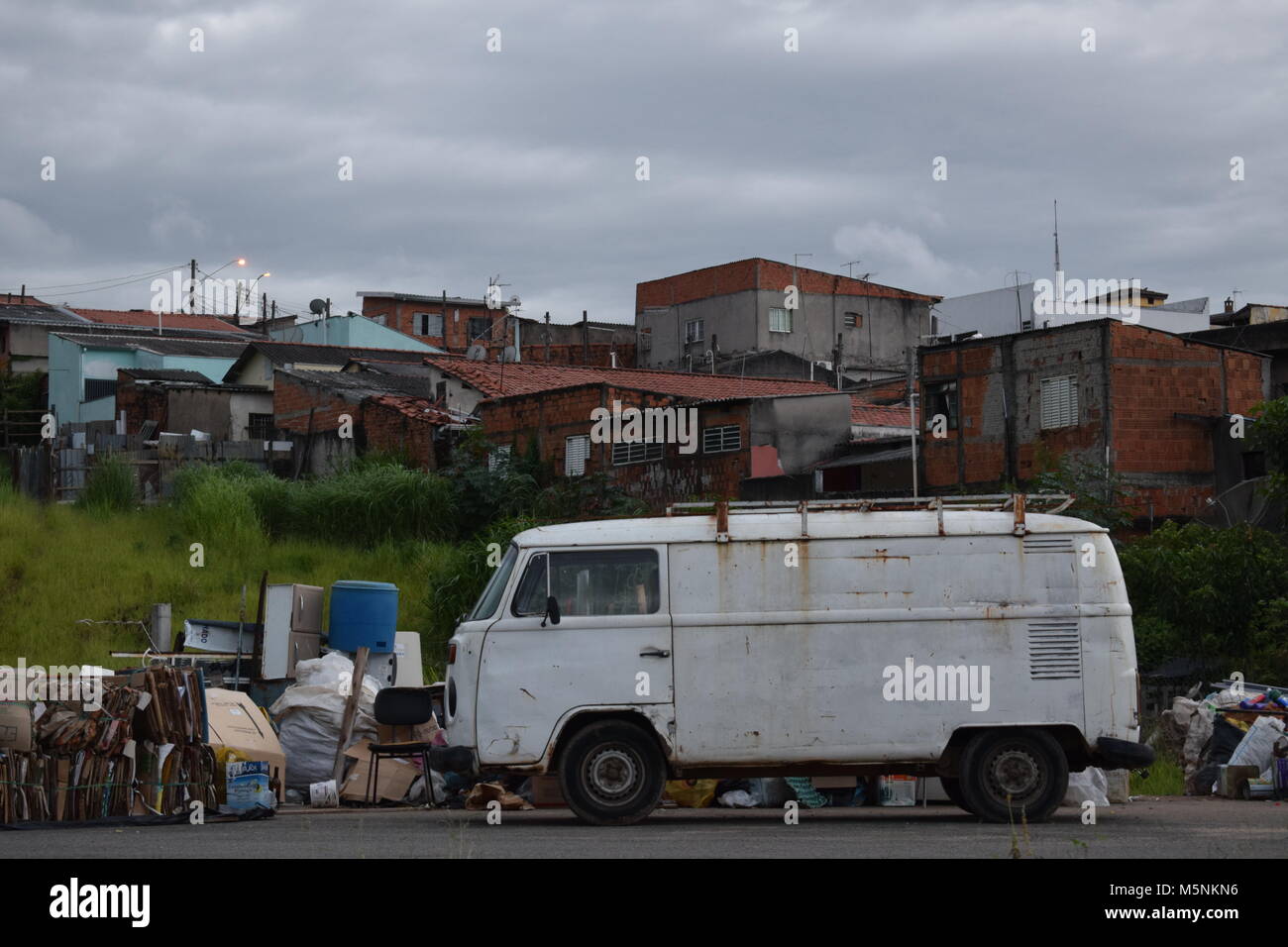 Destroyed van used to carry recyclable waste Stock Photo Alamy