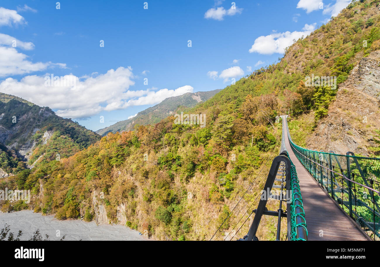 Suspension Bridge In Aowanda National Forest Recreation Area Taiwan Stock Photo Alamy