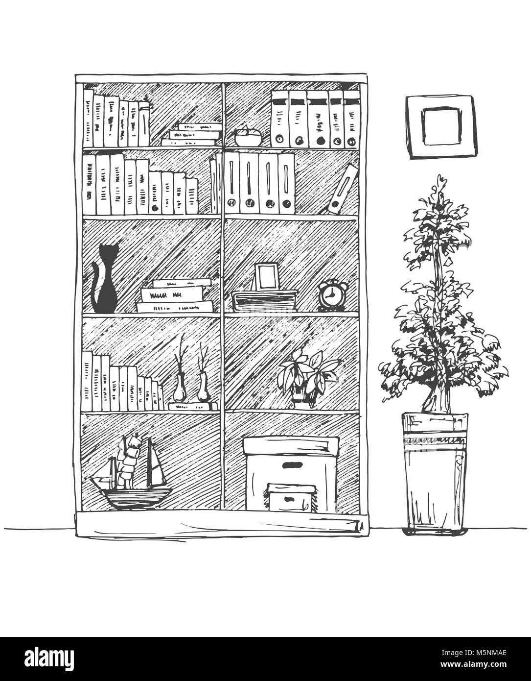 Bookshelf Isolated On White Background Vector Illustration Of A Sketch Style Stock Vector Image Art Alamy Bookshelf Isolated On White Background Vector Illustration Of A Sketch Style Stock Vector Image Art Alamy