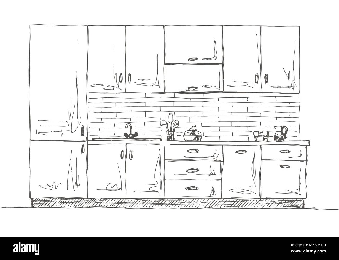 Эскиз набора кухонной мебели