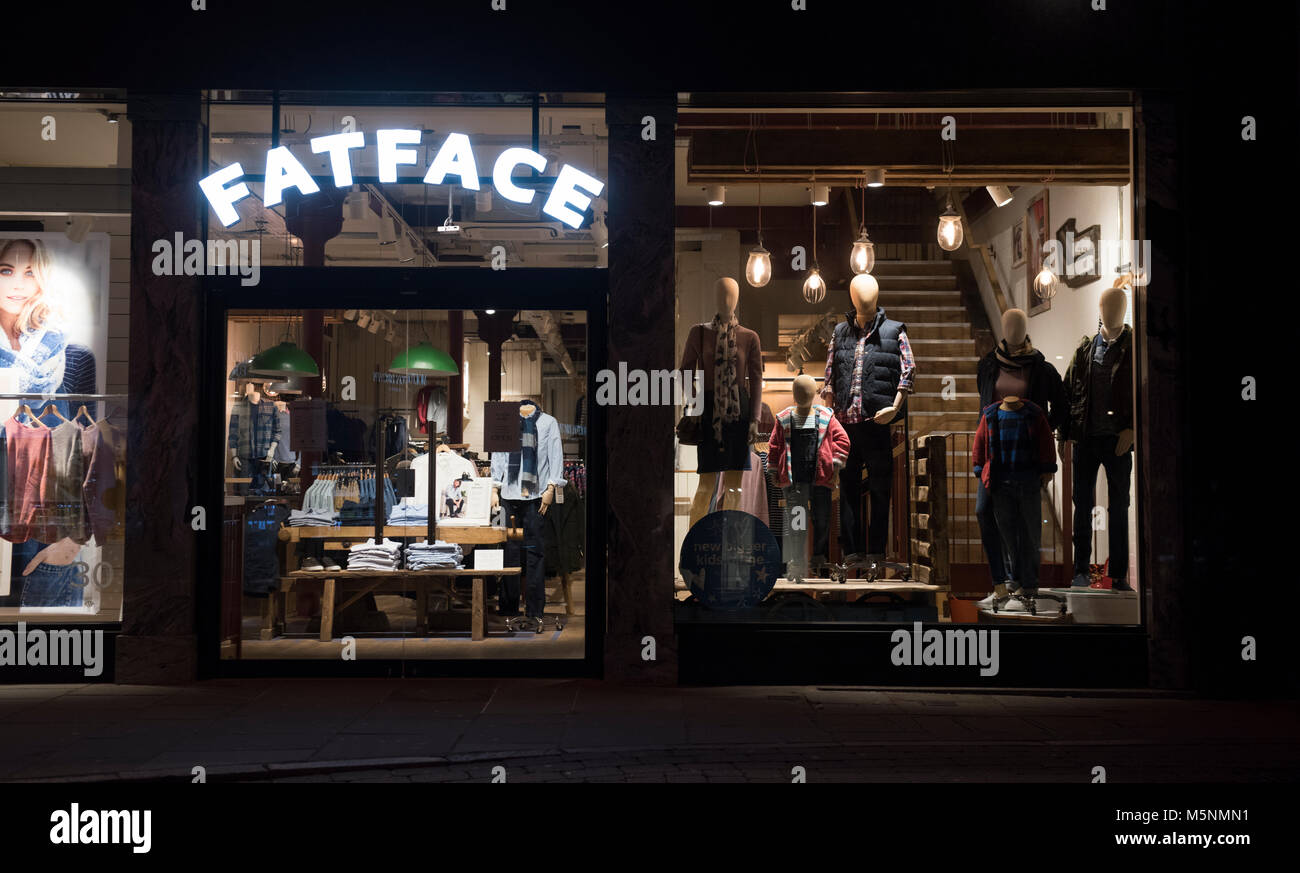 Exterior of the Fat Face store on Bridlesmith Gate in Nottingham City ...