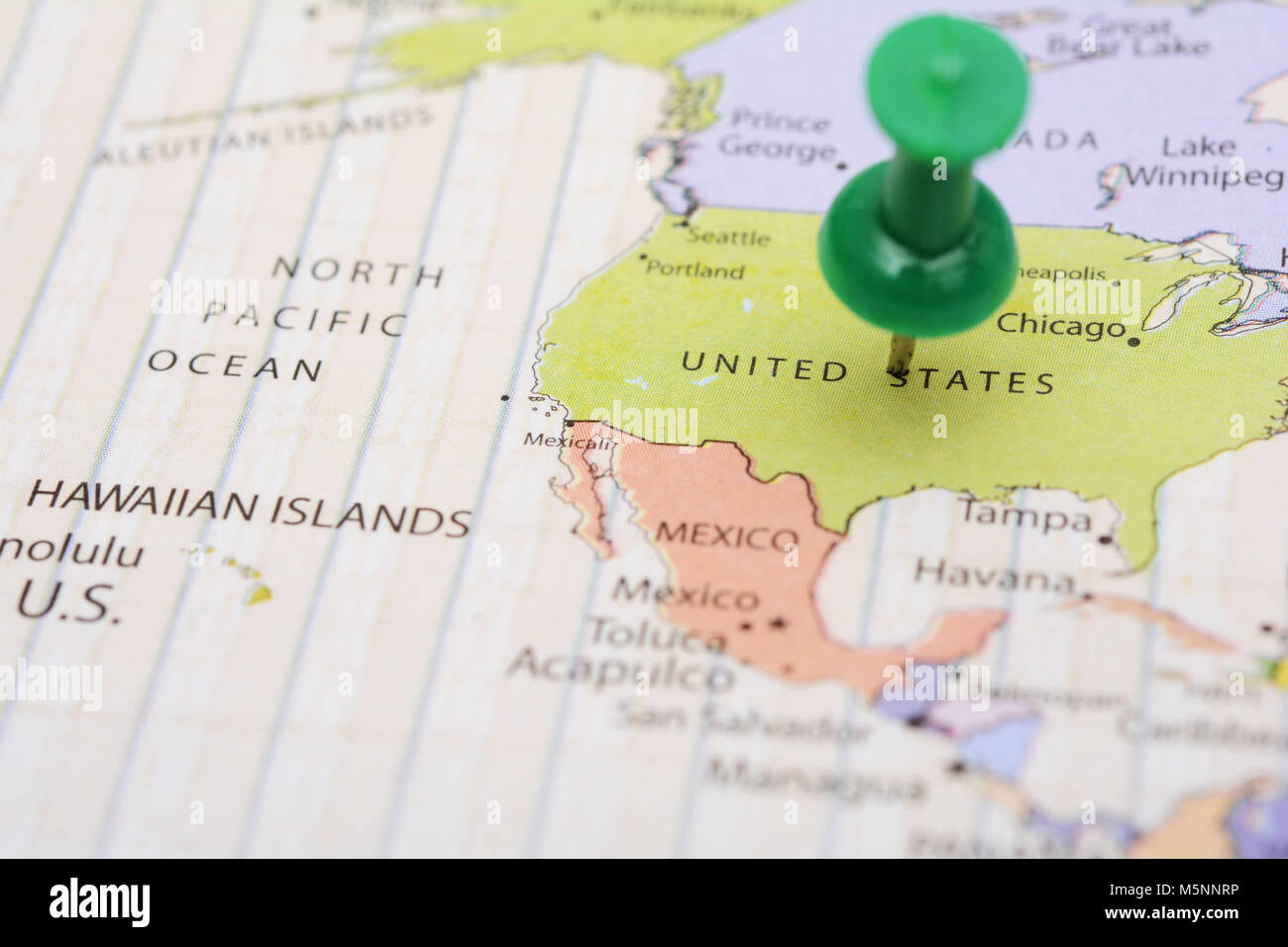 United States of America Map pinned - United States Of America Map Pinned For Travel M5NNRP 