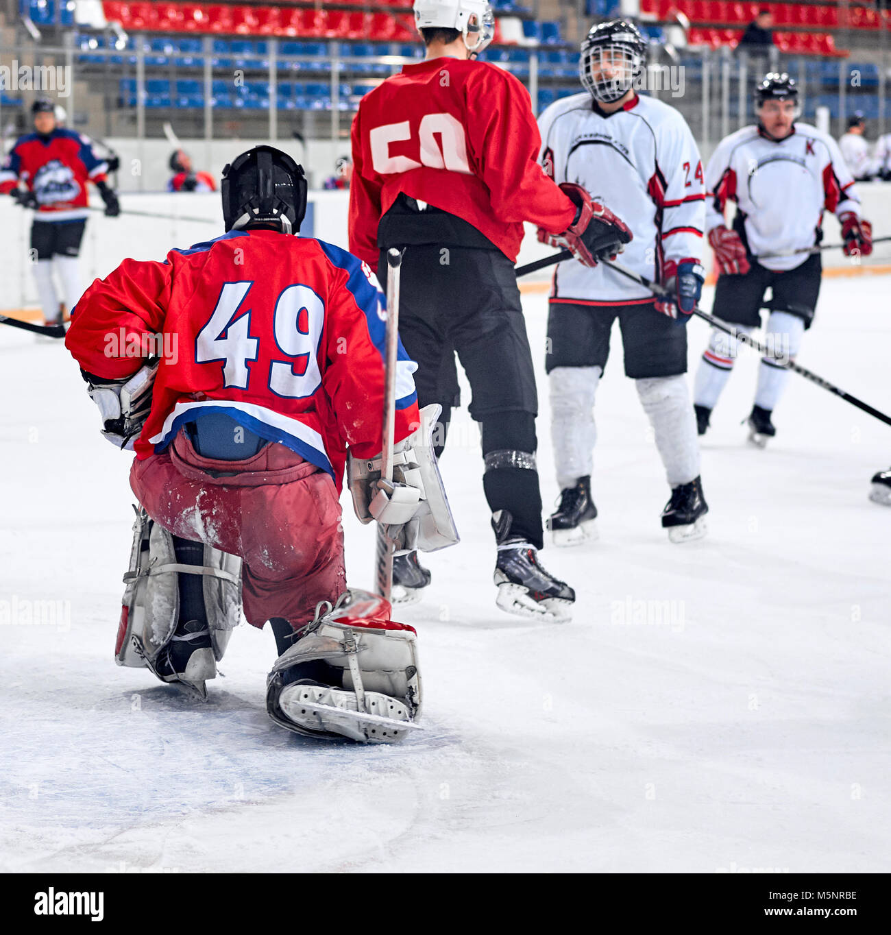 players on the hockey court Stock Photo - Alamy