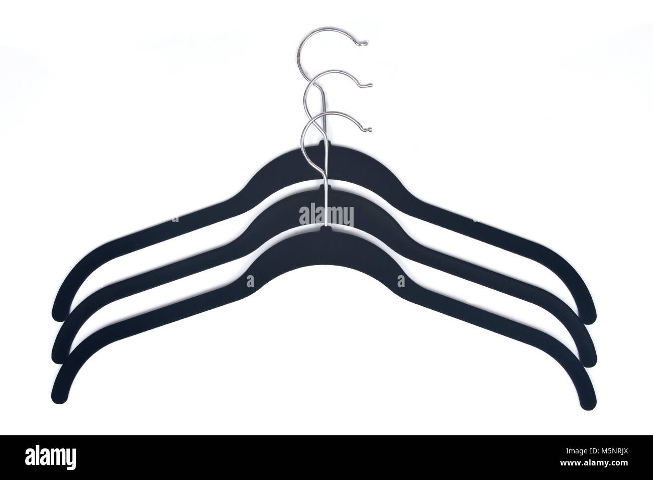 Vintage fabric covered plastic hangers isolated on white background Stock Photo Alamy