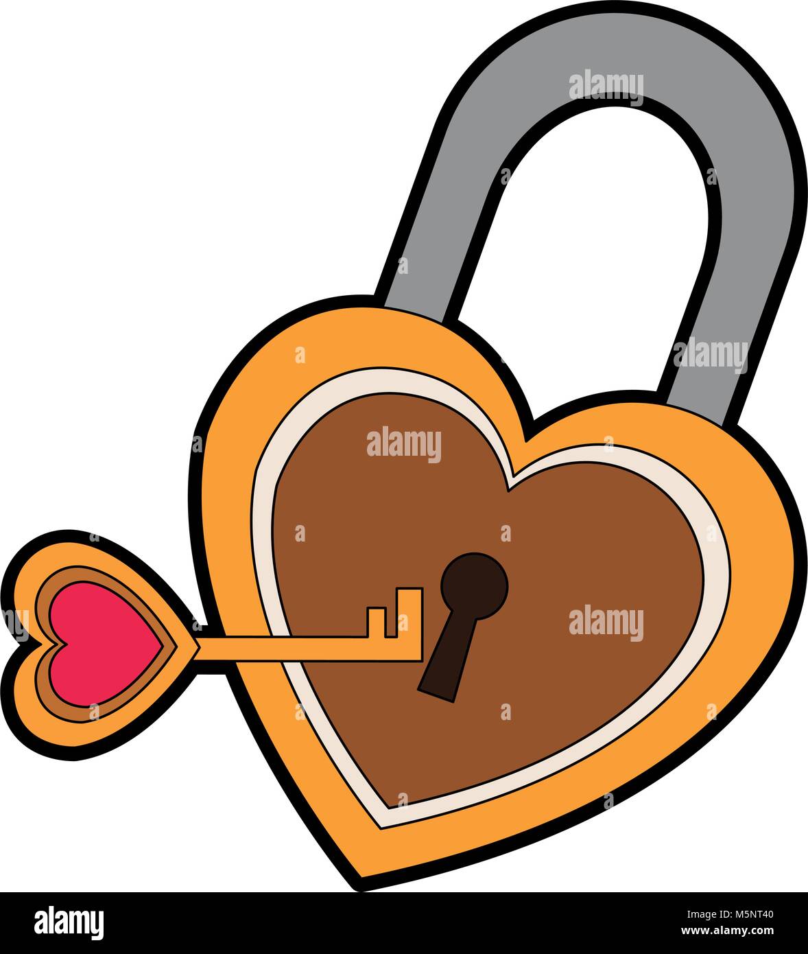 Heart shaped padlock with key Stock Vector Image & Art - Alamy