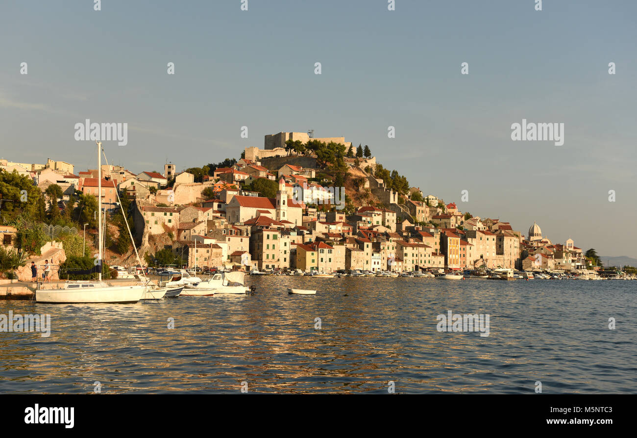 Sibenik old town panorama, Croatia Stock Photo