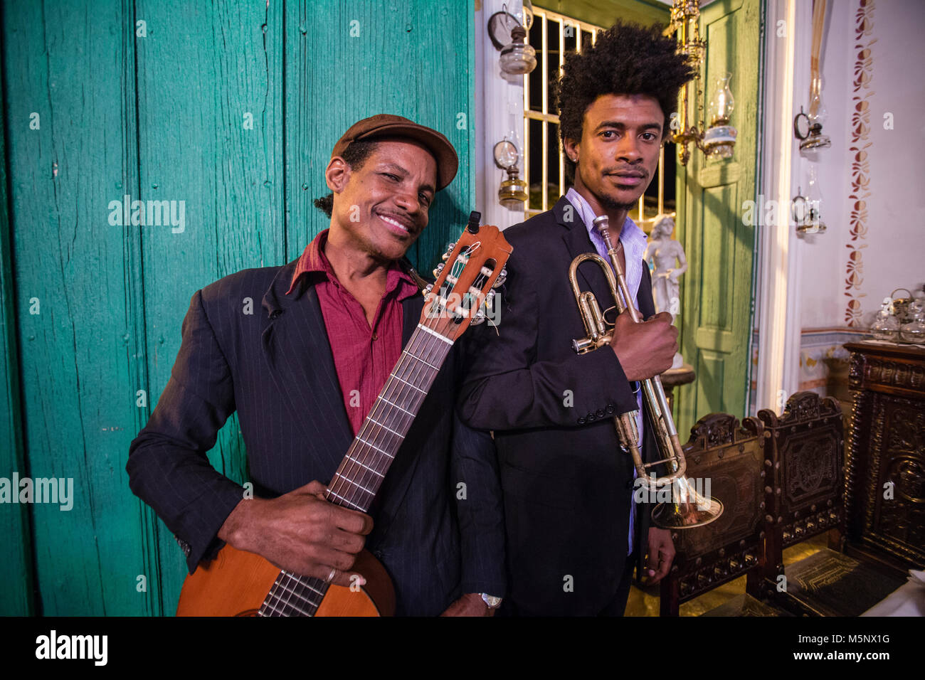 Son Cubano band in Trinidad, Cuba Stock Photo