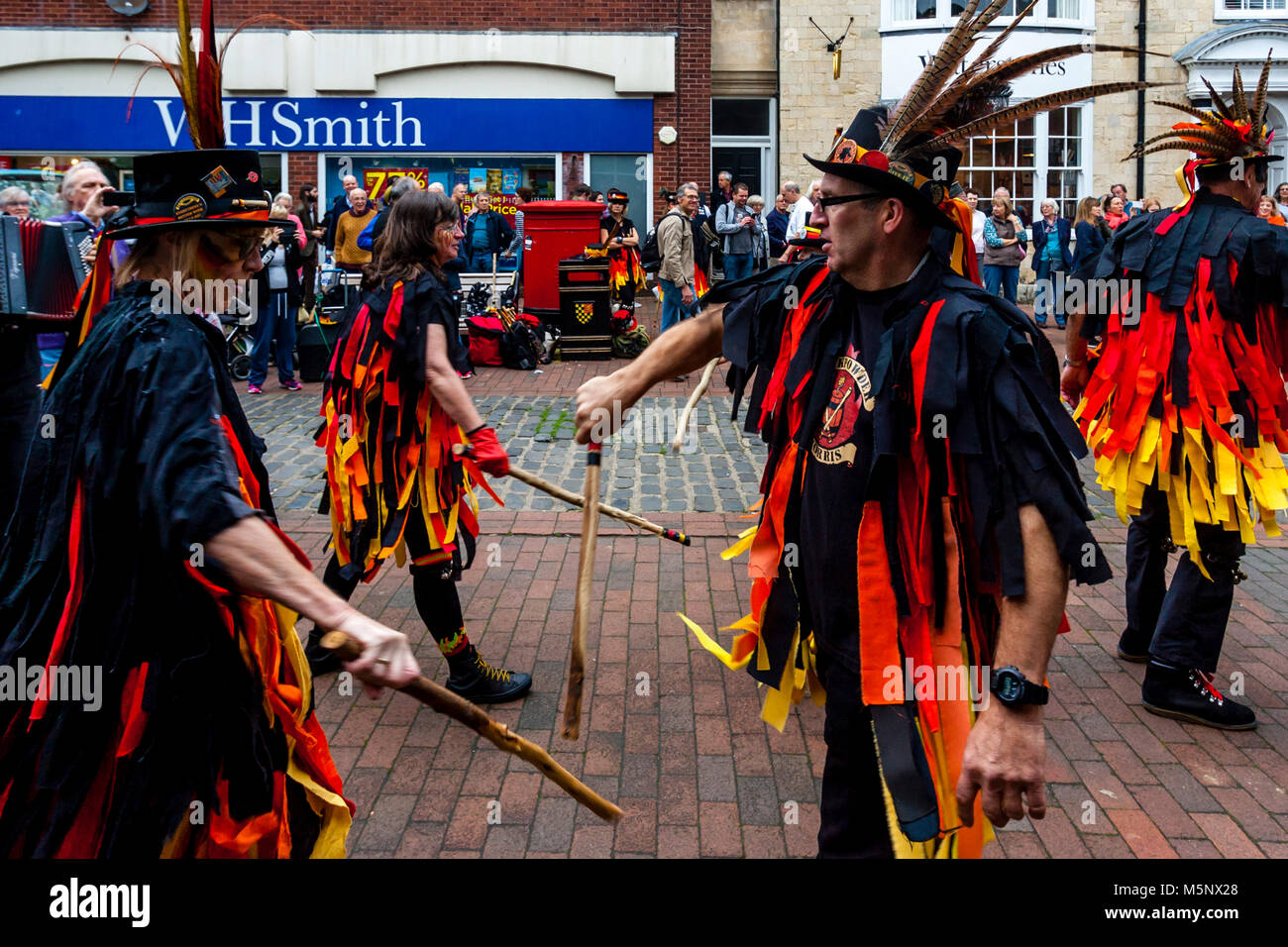 Blackpowder Morris Dancers Perform At The Annual Lewes Folk Festival, Lewes, Sussex, UK Stock Photo