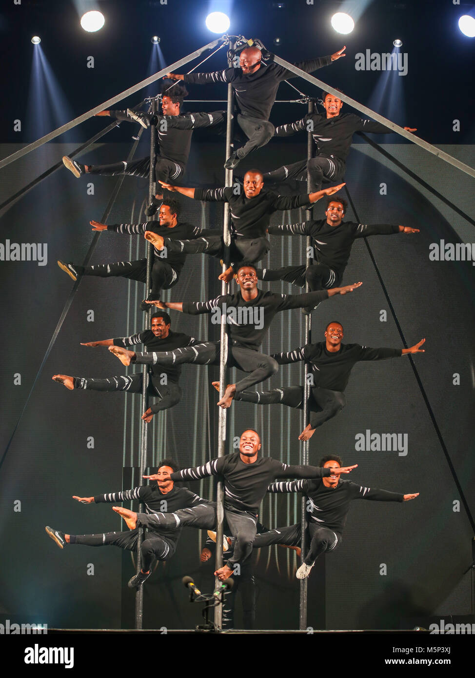 Wetzlar, RittalArena, Germany. 24th Feb, 2018. Afrika! Afrika! African Circus Show, based on an