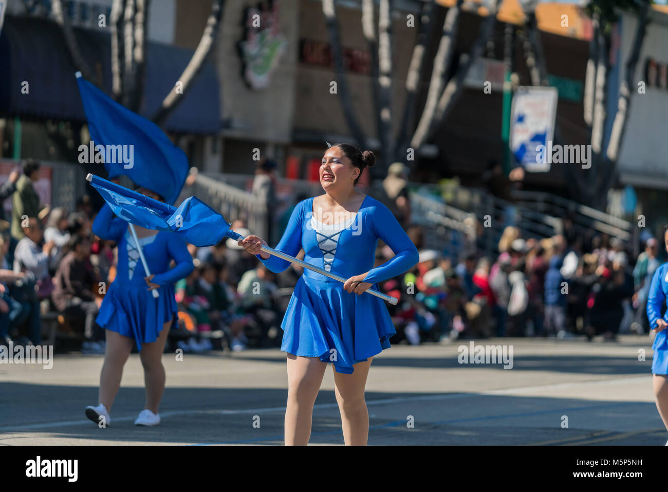 Temple City, Los Angeles, California, USA. 24th February, 2018. Kranz Intermediate School Marching band performance of the famous 74th Camellia Festival Parade on FEB 24, 2018 at Temple City, Los Angeles Credit: Chon Kit Leong/Alamy Live News Stock Photo
