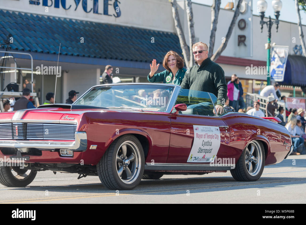 Temple City, Los Angeles, California, USA. 24th February, 2018. Cynthia Sternquist, Mayor. The famous 74th Camellia Festival Parade on FEB 24, 2018 at Temple City, Los Angeles County, California Credit: Chon Kit Leong/Alamy Live News Stock Photo