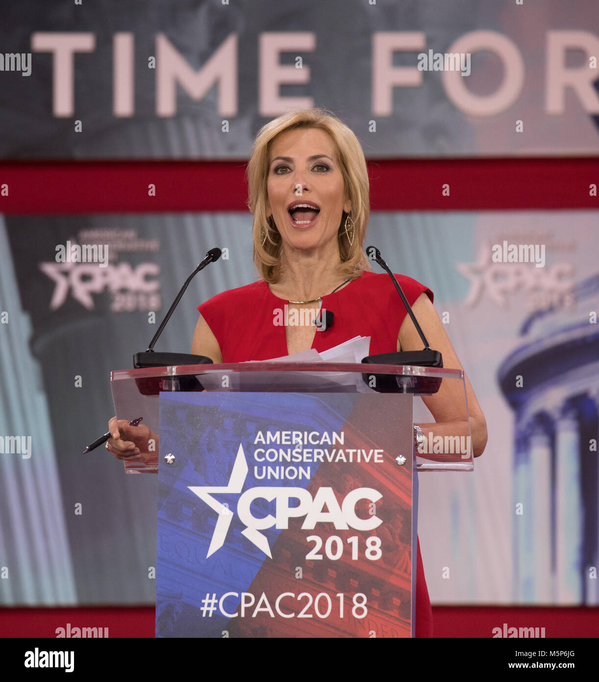 Conservative political commentator Laura Ingraham speaks at the 2018 ...