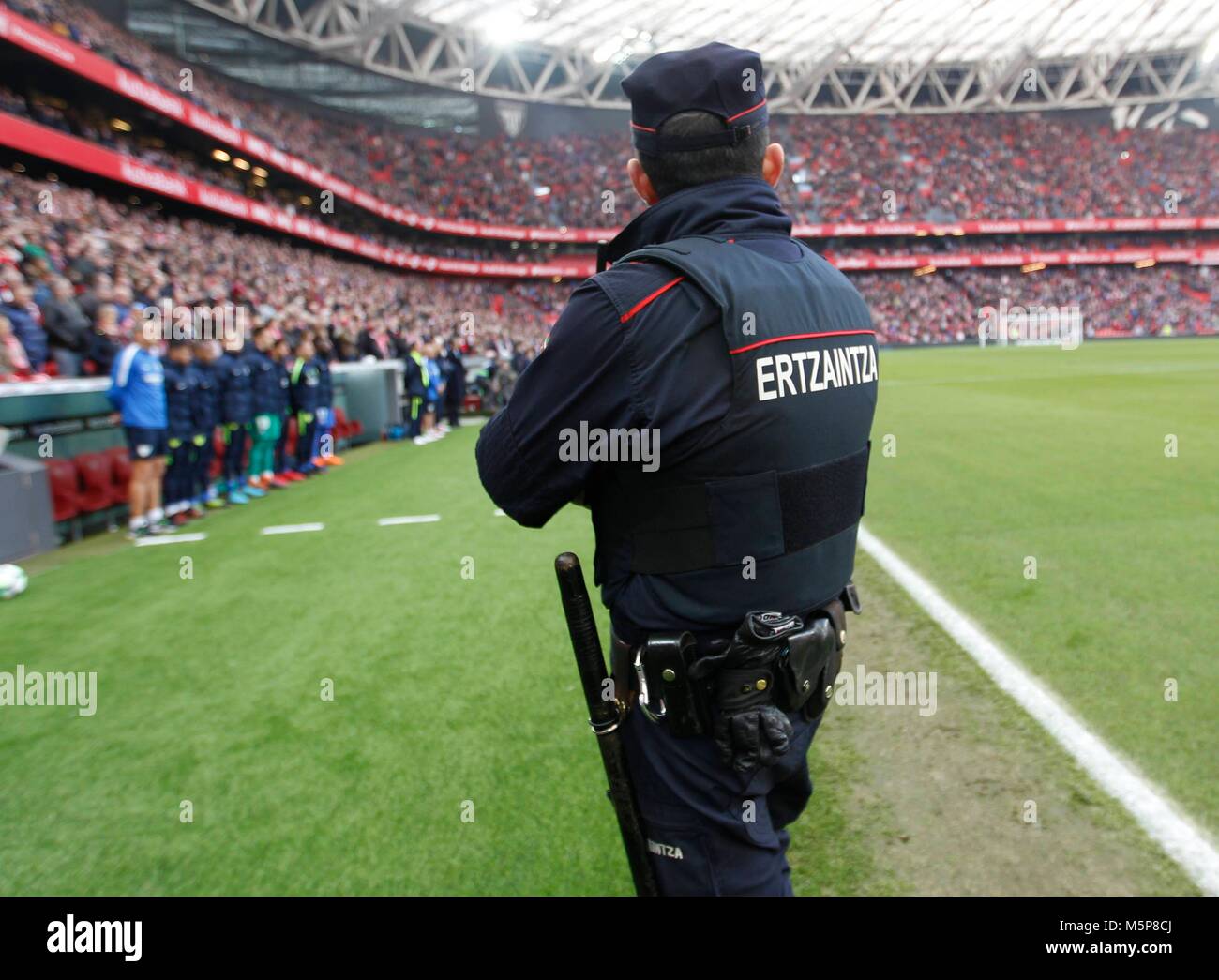 Ertzaina During The Athletic Club De Bilbao Vs Malaga Fc La Liga At San Mames Stadium In Bilbao On February 25 18 C David Cantibrera Cordon Press Cordon Press Stock Photo Alamy