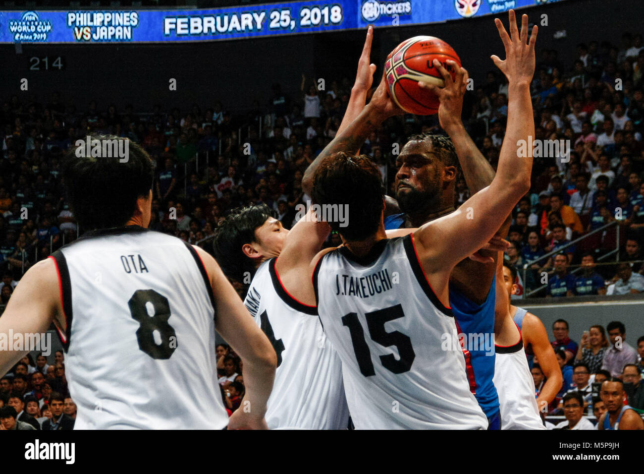 Philippines. 25th Feb, 2018. Andray Blatche (11) of team Philippines