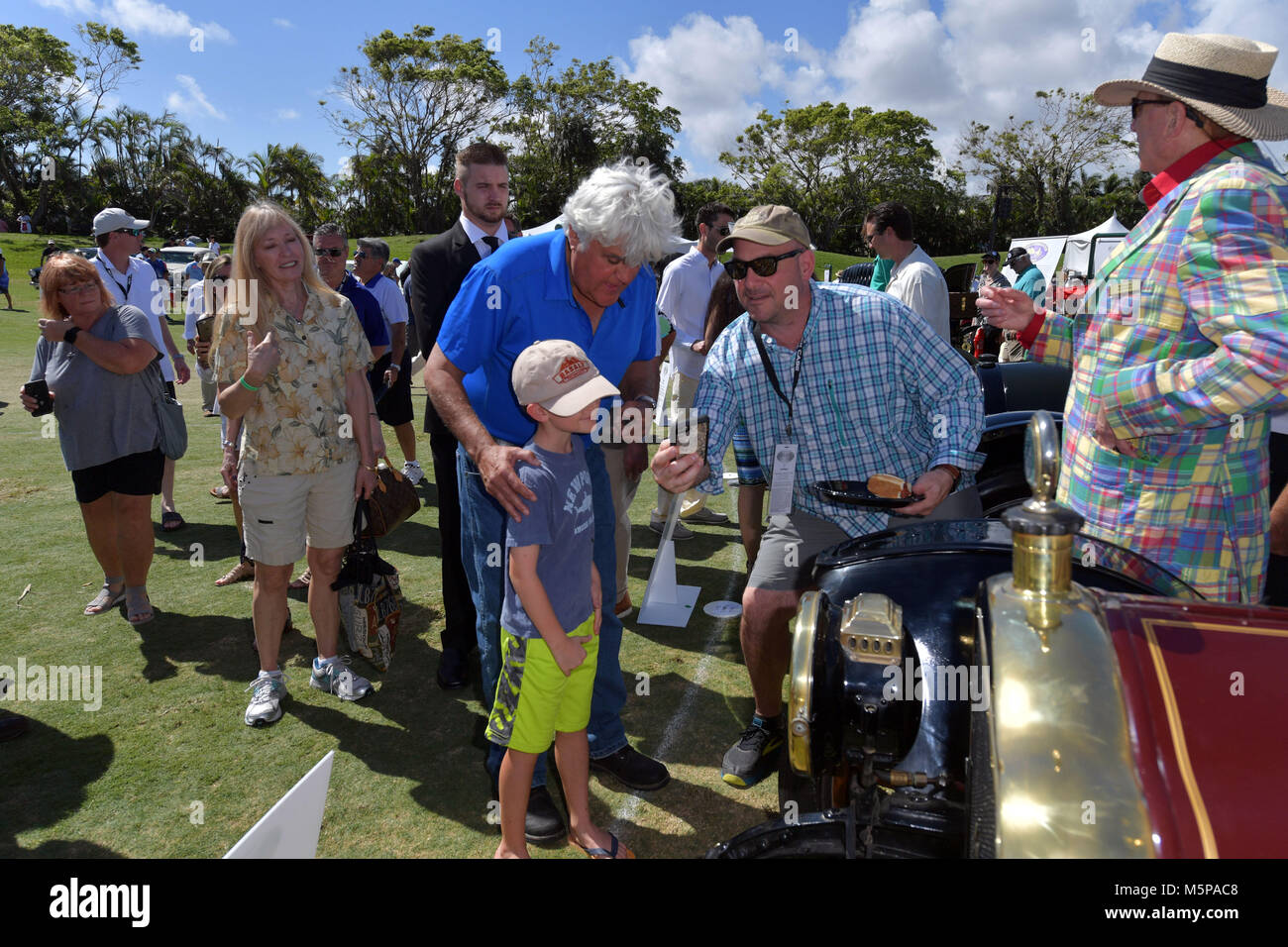 Boca Raton, Florida, USA. 25th February, 2018. Jay Leno, Wayne Carini and actor Tim Allen judge and host 175 of the finest collector cars and motorcycles from around the country will gather on the show field at the famed Boca Raton Resort & Club. On display at this year’s Concours will be an exquisite collection of AACA “Cars through the Decades,” and Lincoln-Mercury vehicles.   Stock Photo