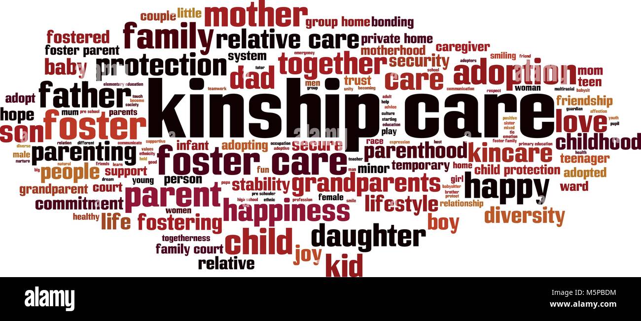 Kinship care word cloud concept. Vector illustration Stock Vector Image