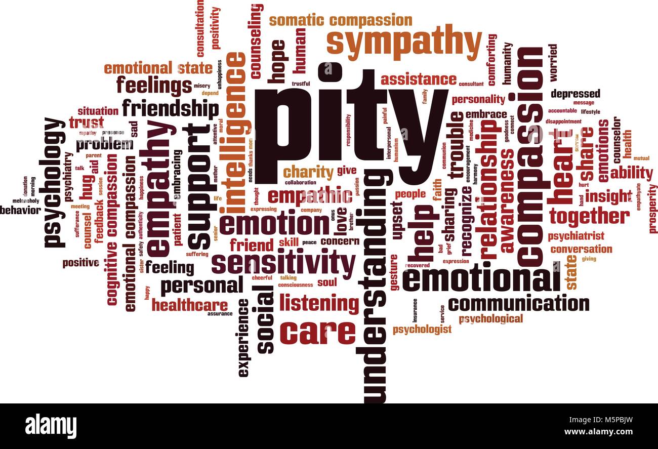 Pity word cloud concept. Vector illustration Stock Vector